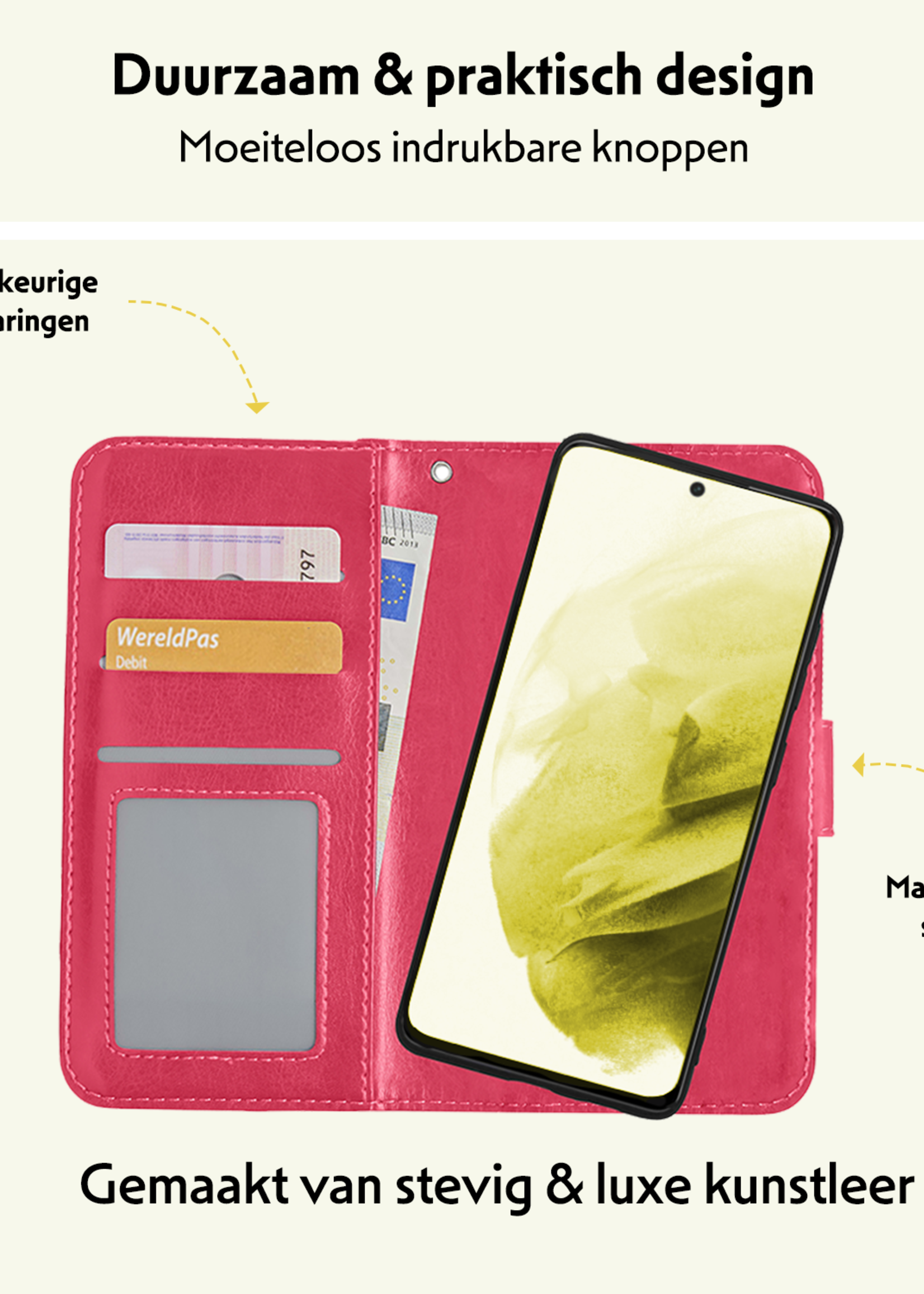 LUQ Hoesje Geschikt voor <model> Hoesje Case Uitneembare Bookcase 2-in-1 Hoes - Hoes Geschikt voor <model2> Hoes Wallet Case Met Pasjeshouder Hoesje - <color>