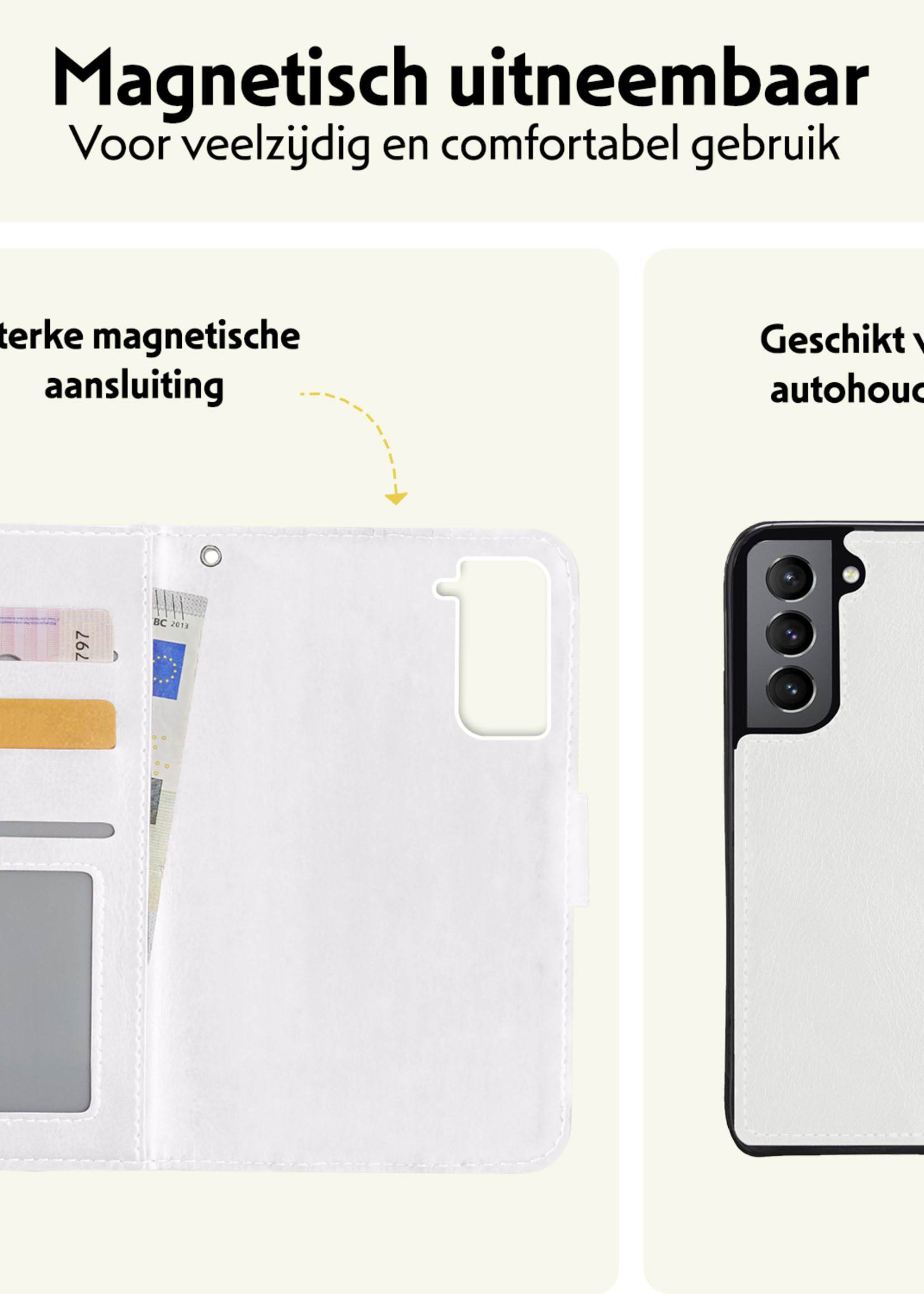 LUQ Hoesje Geschikt voor <model> Hoesje Case Uitneembare Bookcase 2-in-1 Hoes - Hoes Geschikt voor <model2> Hoes Wallet Case Met Pasjeshouder Hoesje - <color>