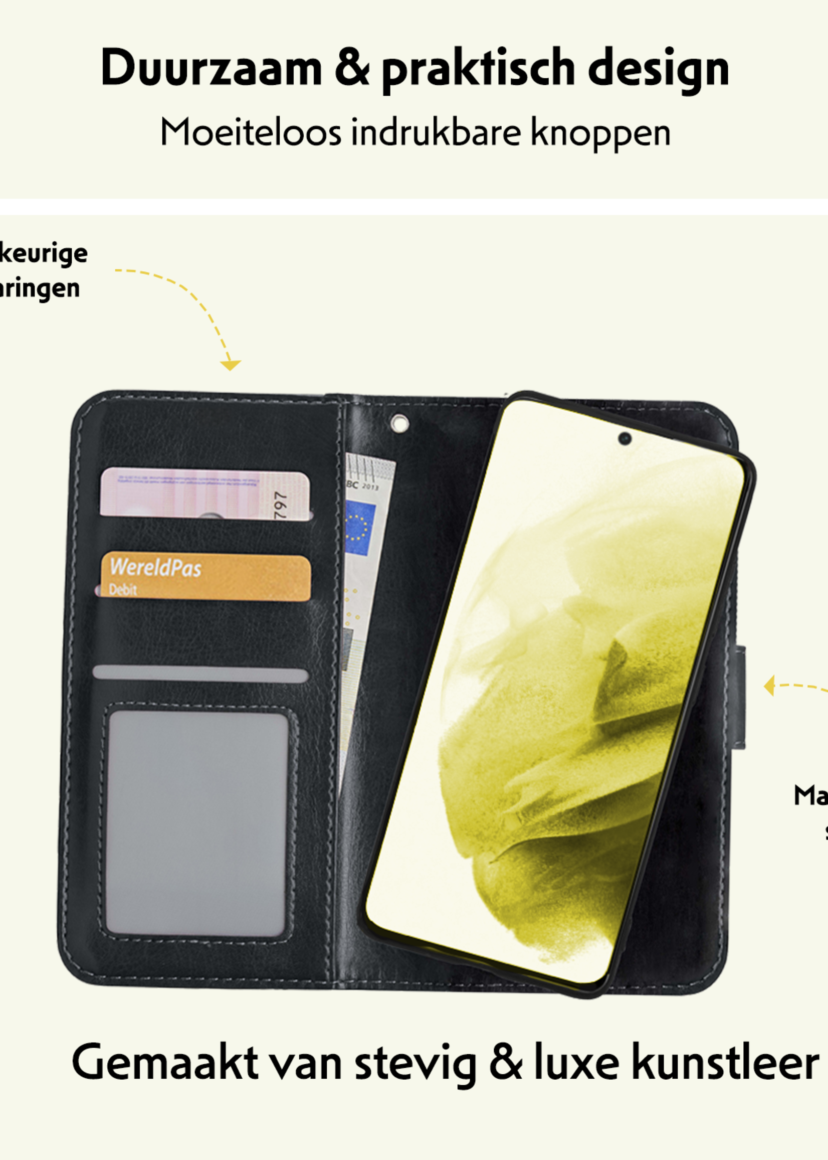 LUQ Hoesje Geschikt voor <model> Hoesje Case Uitneembare Bookcase 2-in-1 Hoes - Hoes Geschikt voor <model2> Hoes Wallet Case Met Pasjeshouder Hoesje - <color>