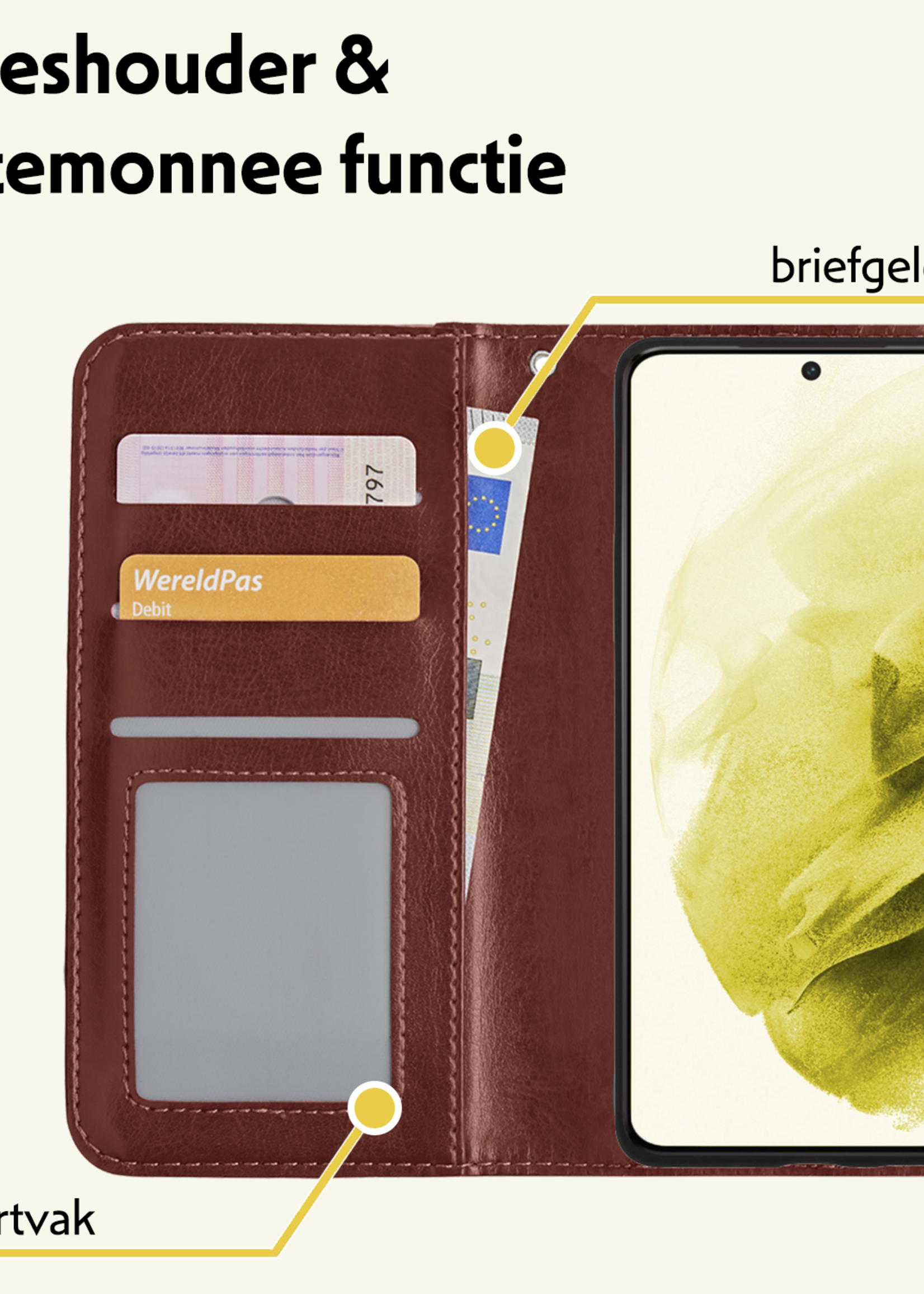 LUQ Hoesje Geschikt voor <model> Hoesje Case Uitneembare Bookcase 2-in-1 Hoes Met Screenprotector - Hoes Geschikt voor <model2> Hoes Wallet Case Met Pasjeshouder Hoesje - <color>