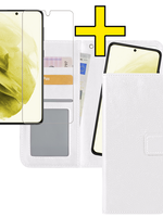 LUQ LUQ Samsung Galaxy S21 Plus Hoesje Bookcase Uitneembaar Met Screenprotector - Wit