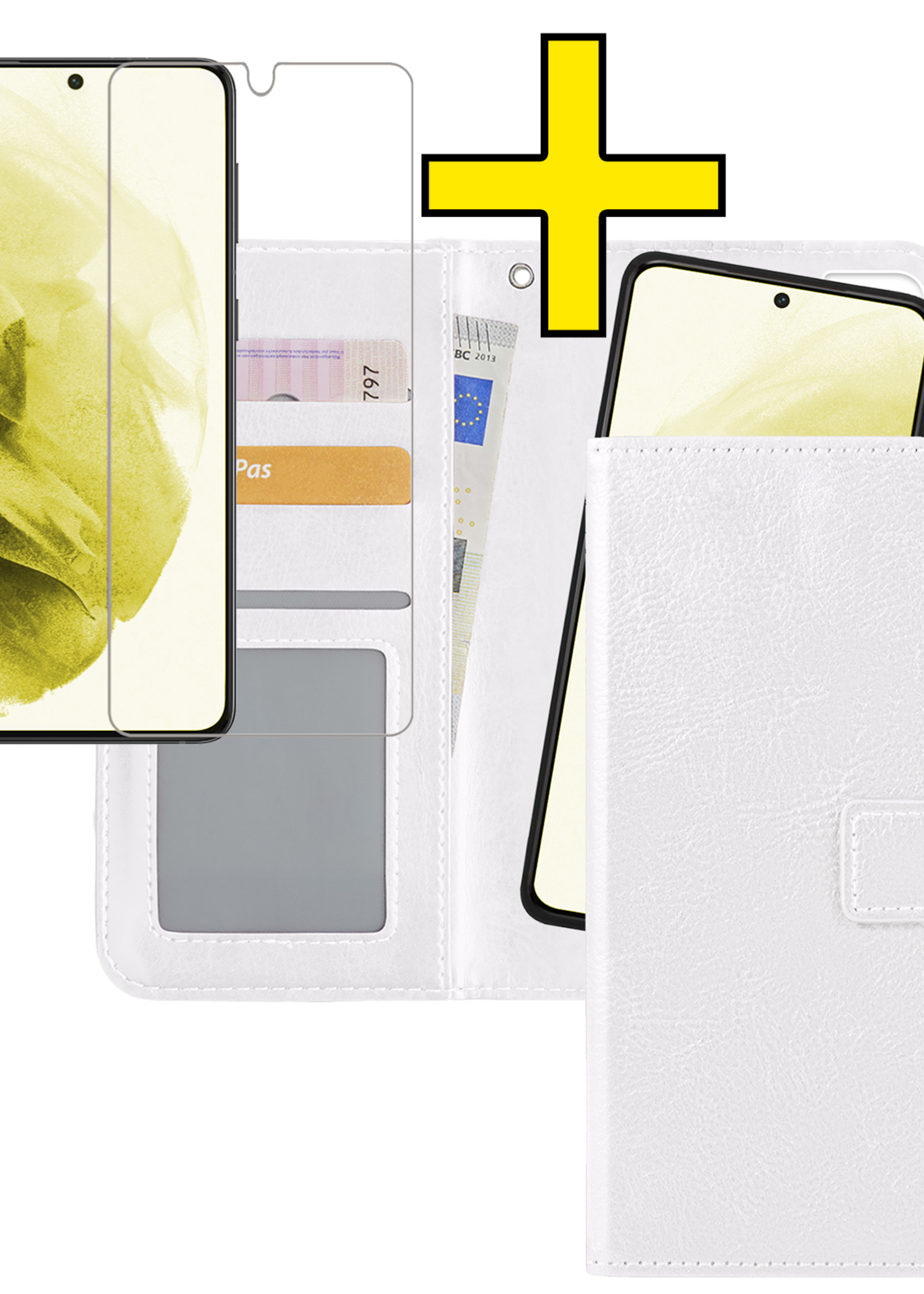 LUQ Hoesje Geschikt voor <model> Hoesje Case Uitneembare Bookcase 2-in-1 Hoes Met Screenprotector - Hoes Geschikt voor <model2> Hoes Wallet Case Met Pasjeshouder Hoesje - <color>