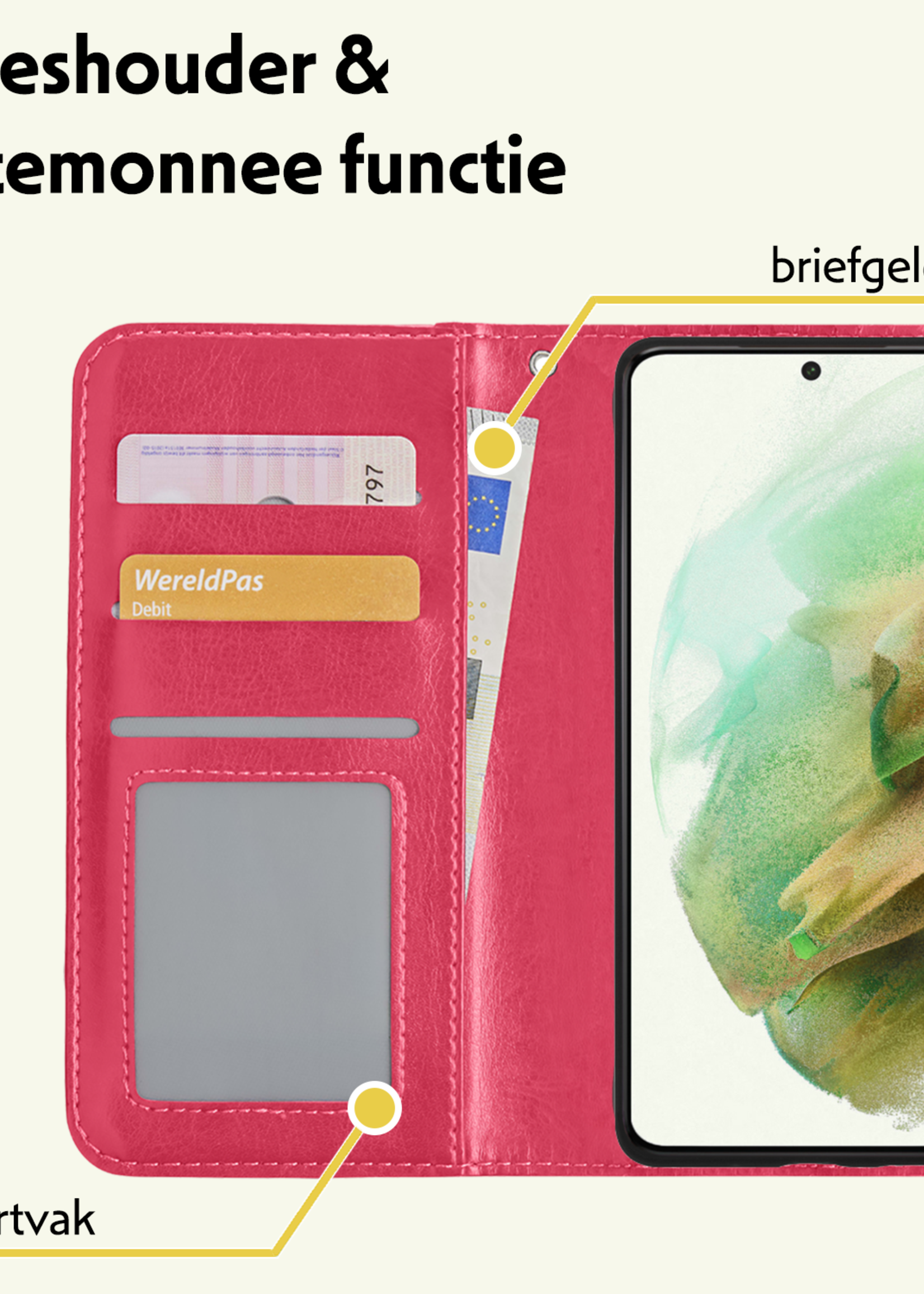 LUQ Hoesje Geschikt voor <model> Hoesje Case Uitneembare Bookcase 2-in-1 Hoes - Hoes Geschikt voor <model2> Hoes Wallet Case Met Pasjeshouder Hoesje - <color>