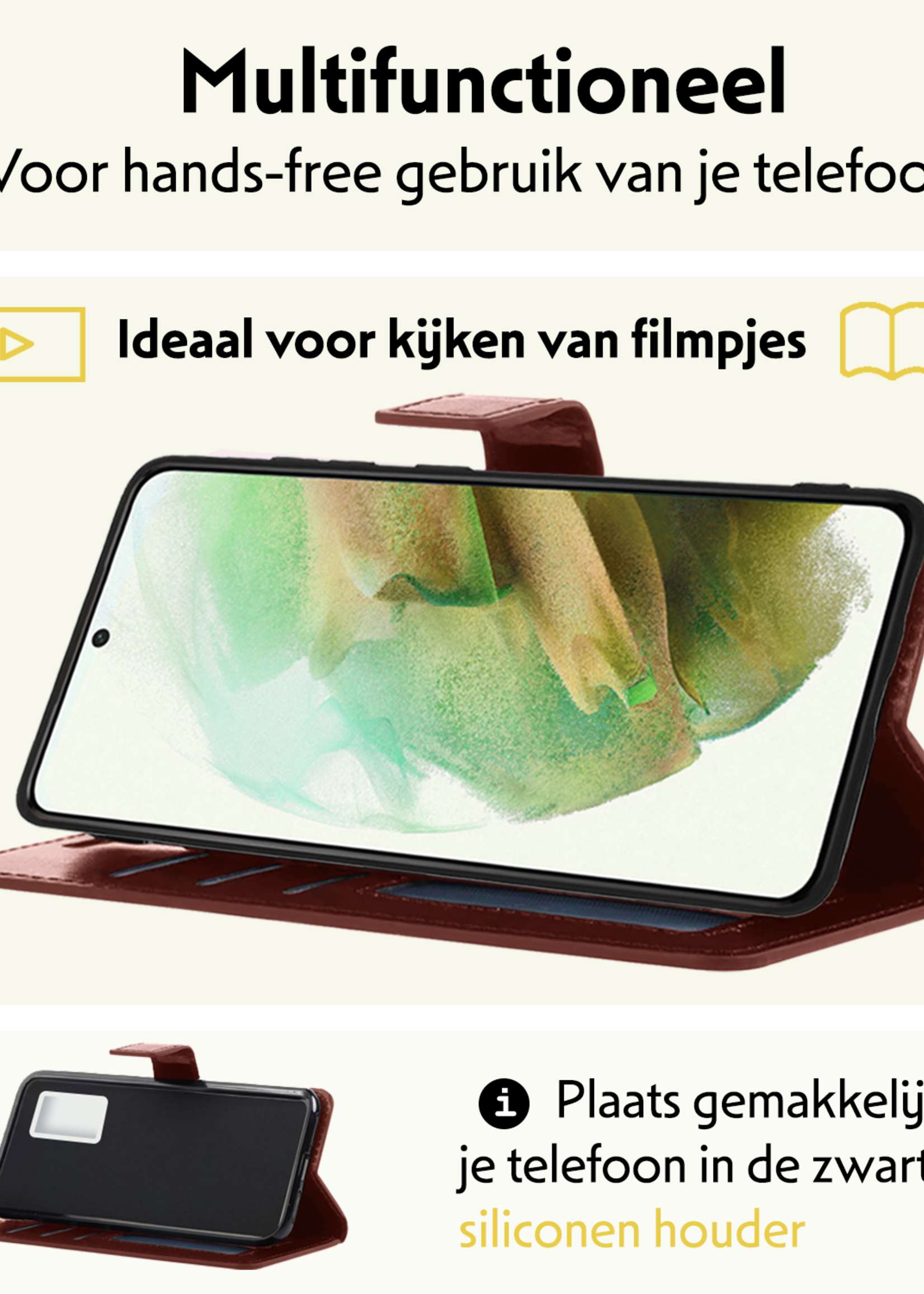 LUQ Hoesje Geschikt voor <model> Hoesje Case Uitneembare Bookcase 2-in-1 Hoes Met Screenprotector - Hoes Geschikt voor <model2> Hoes Wallet Case Met Pasjeshouder Hoesje - <color>