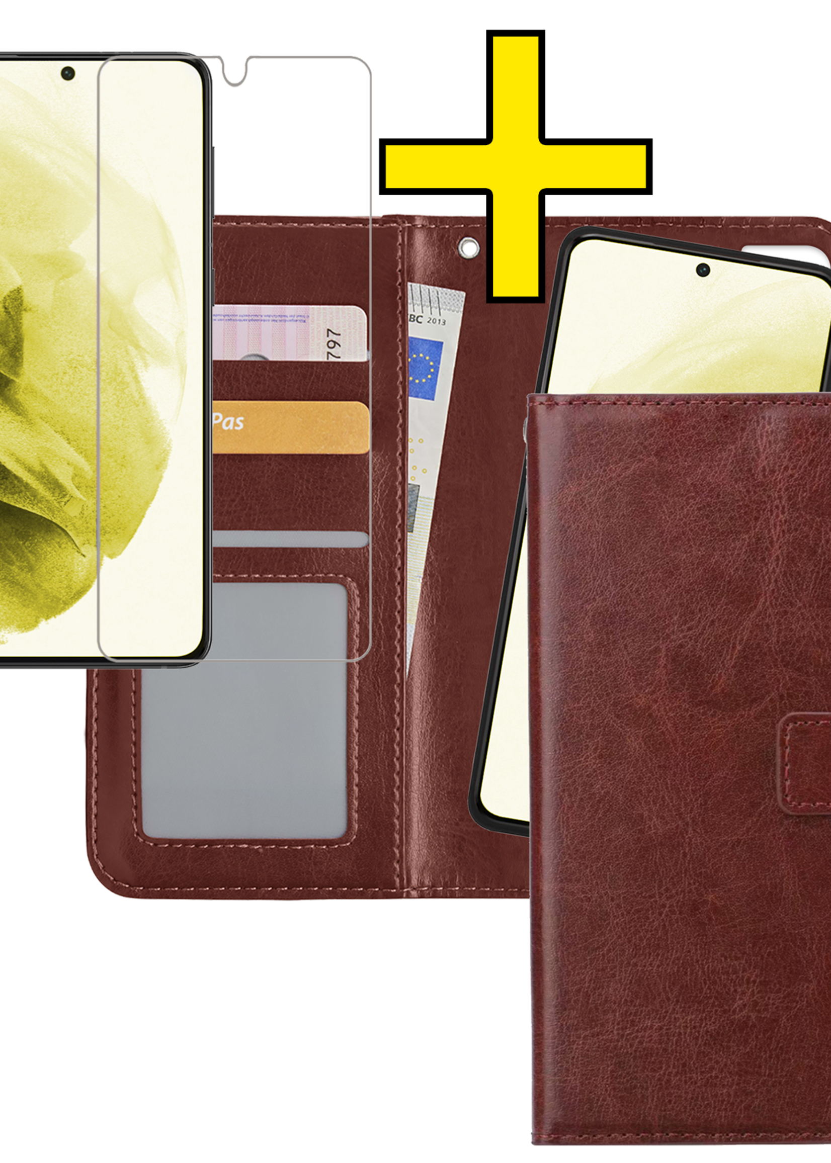 LUQ Hoesje Geschikt voor <model> Hoesje Case Uitneembare Bookcase 2-in-1 Hoes Met Screenprotector - Hoes Geschikt voor <model2> Hoes Wallet Case Met Pasjeshouder Hoesje - <color>