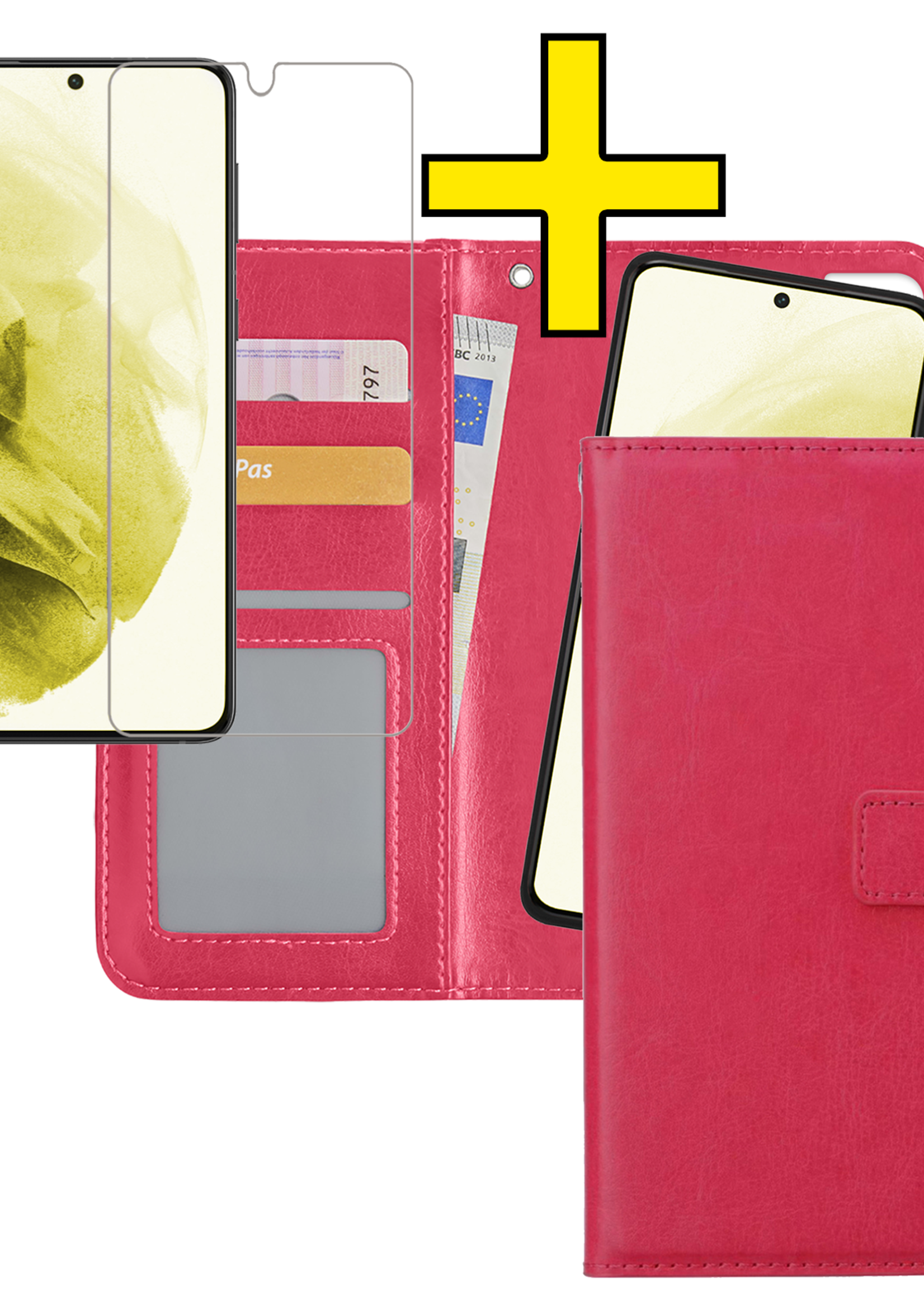 LUQ Hoesje Geschikt voor <model> Hoesje Case Uitneembare Bookcase 2-in-1 Hoes Met Screenprotector - Hoes Geschikt voor <model2> Hoes Wallet Case Met Pasjeshouder Hoesje - <color>