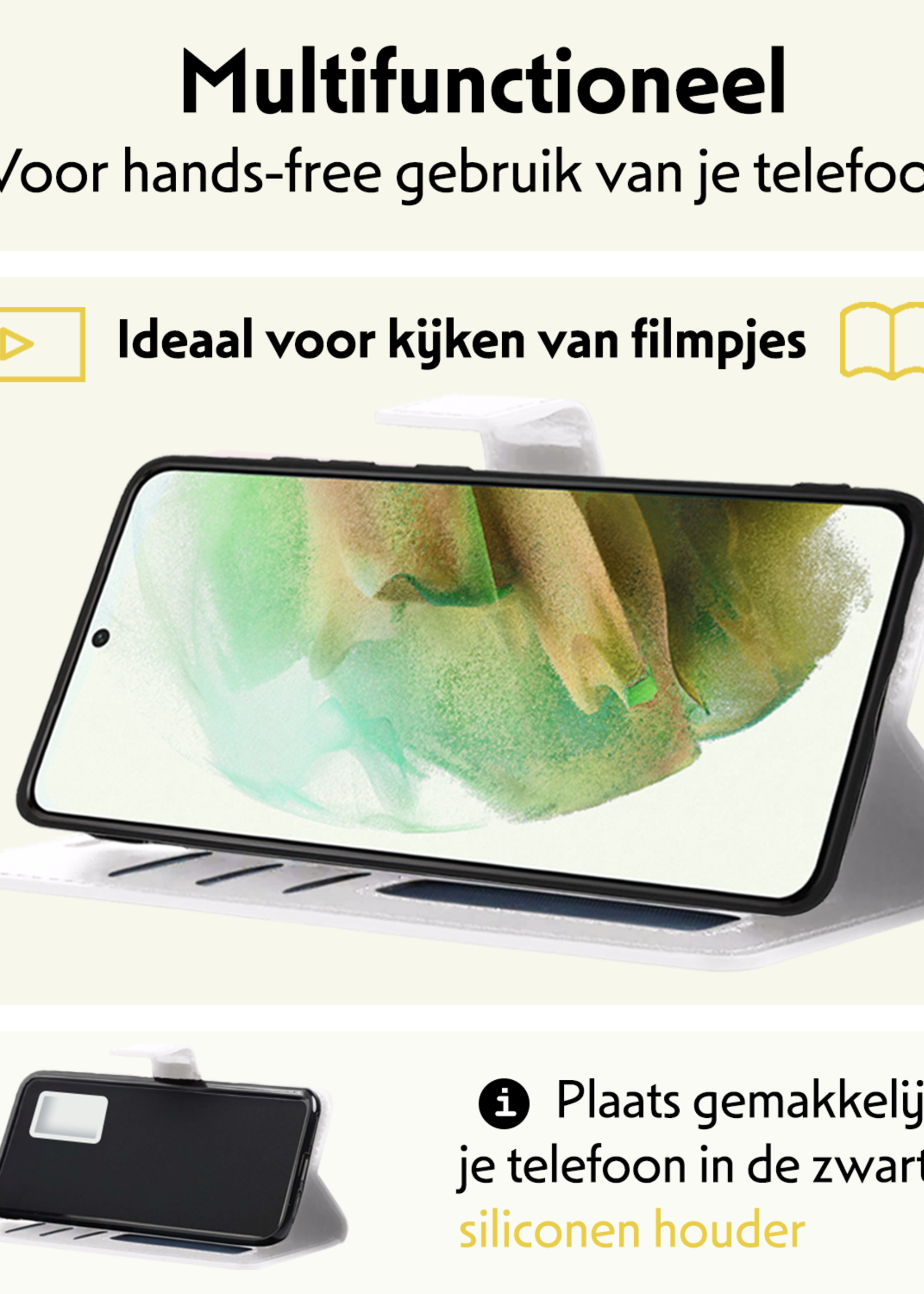 LUQ Hoesje Geschikt voor <model> Hoesje Case Uitneembare Bookcase 2-in-1 Hoes Met Screenprotector - Hoes Geschikt voor <model2> Hoes Wallet Case Met Pasjeshouder Hoesje - <color>