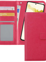 LUQ LUQ Samsung Galaxy S22 Hoesje Bookcase Uitneembaar - Donkerroze