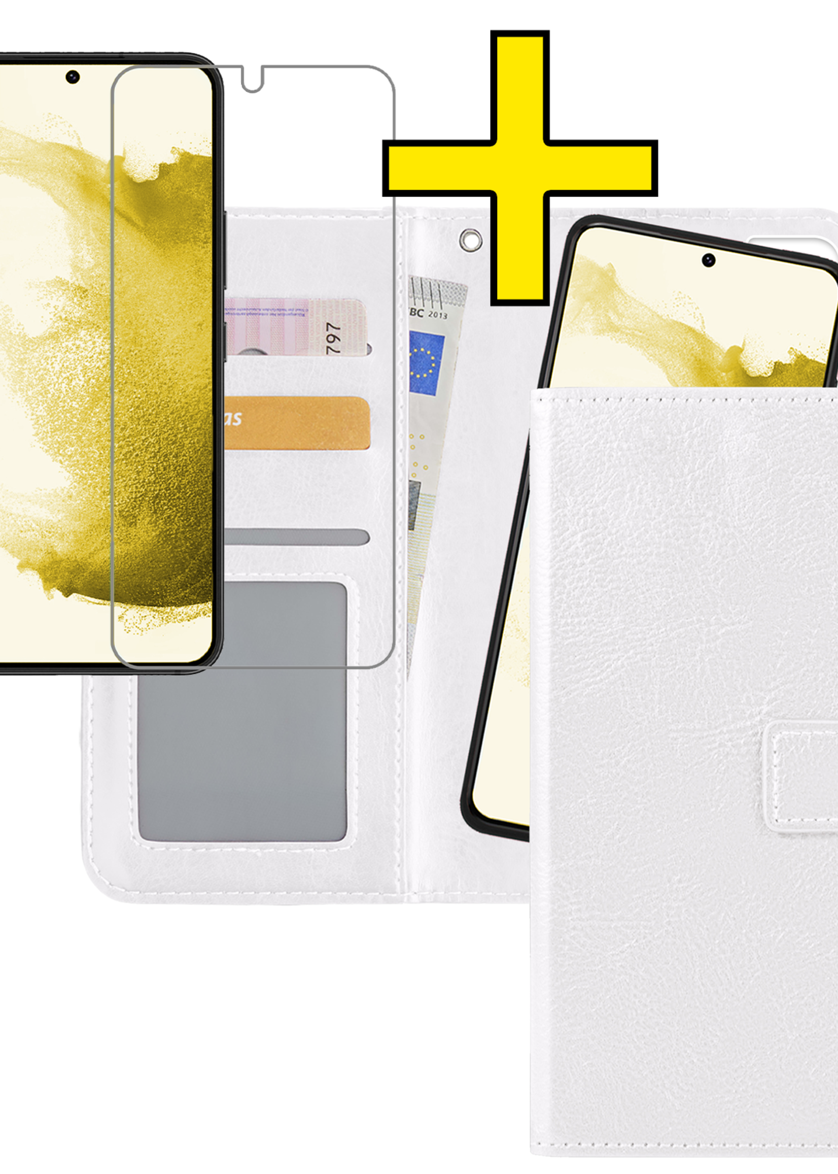 LUQ Hoesje Geschikt voor <model> Hoesje Case Uitneembare Bookcase 2-in-1 Hoes Met Screenprotector - Hoes Geschikt voor <model2> Hoes Wallet Case Met Pasjeshouder Hoesje - <color>