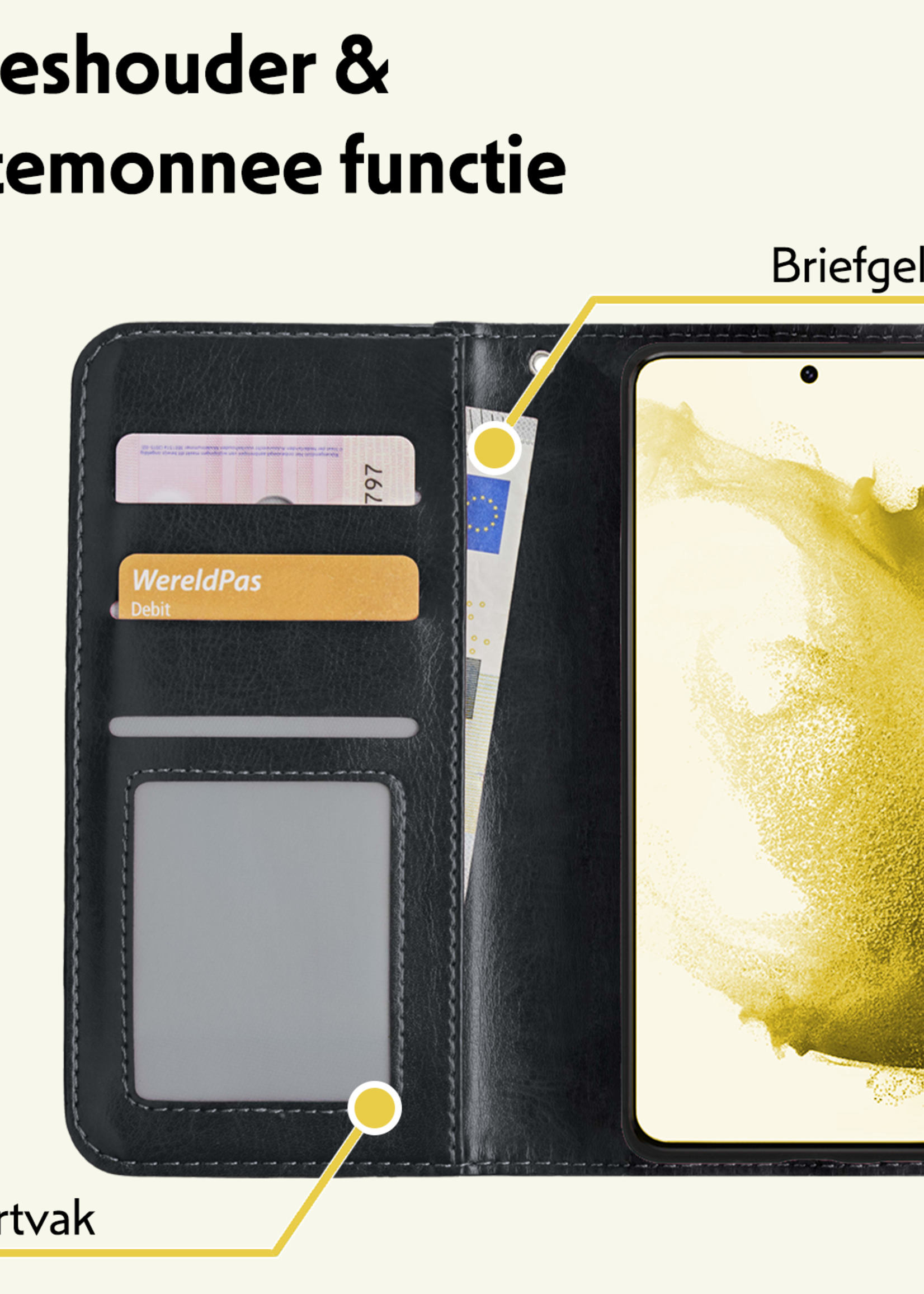 LUQ Hoesje Geschikt voor <model> Hoesje Case Uitneembare Bookcase 2-in-1 Hoes Met Screenprotector - Hoes Geschikt voor <model2> Hoes Wallet Case Met Pasjeshouder Hoesje - <color>