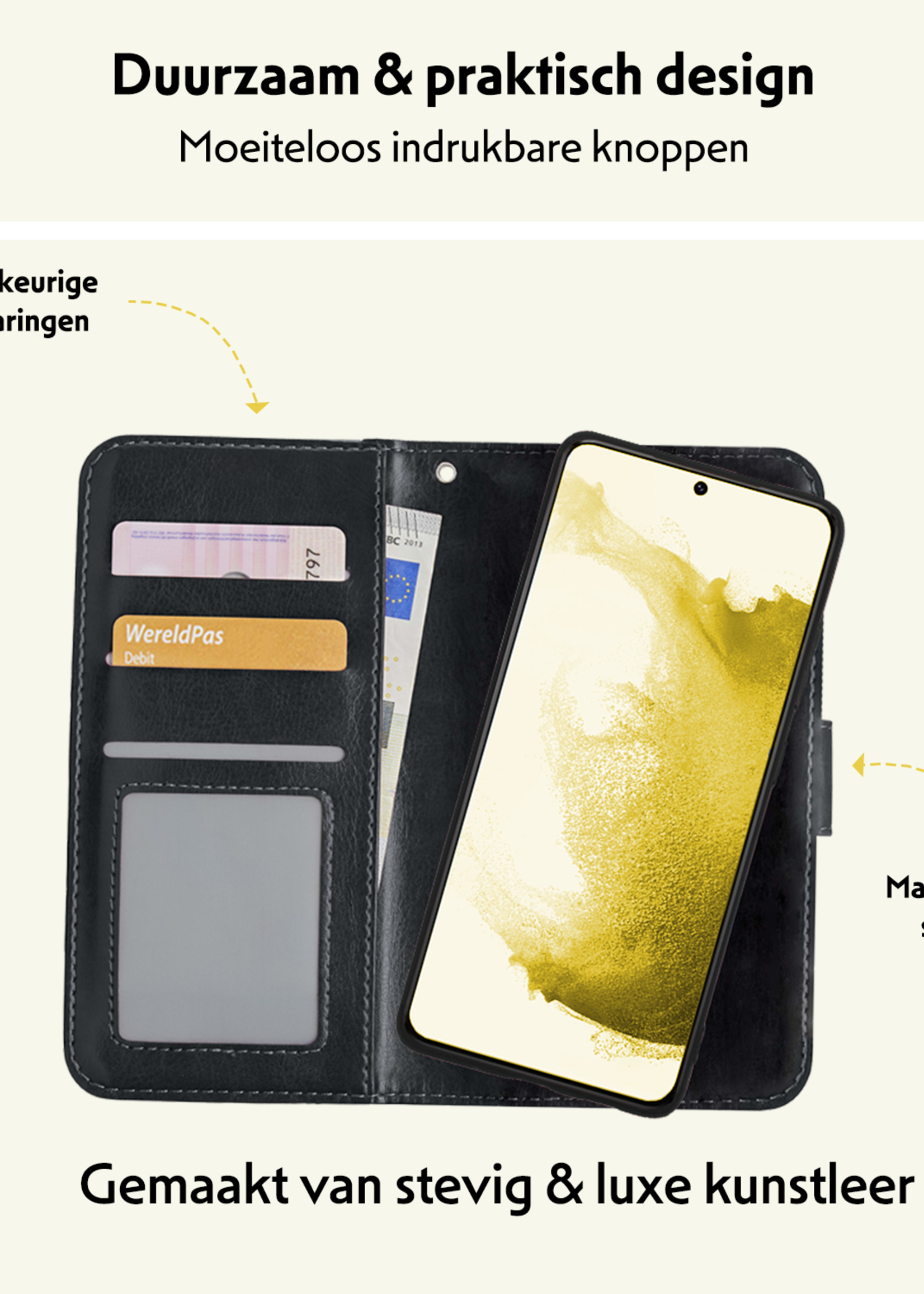 LUQ Hoesje Geschikt voor <model> Hoesje Case Uitneembare Bookcase 2-in-1 Hoes Met Screenprotector - Hoes Geschikt voor <model2> Hoes Wallet Case Met Pasjeshouder Hoesje - <color>