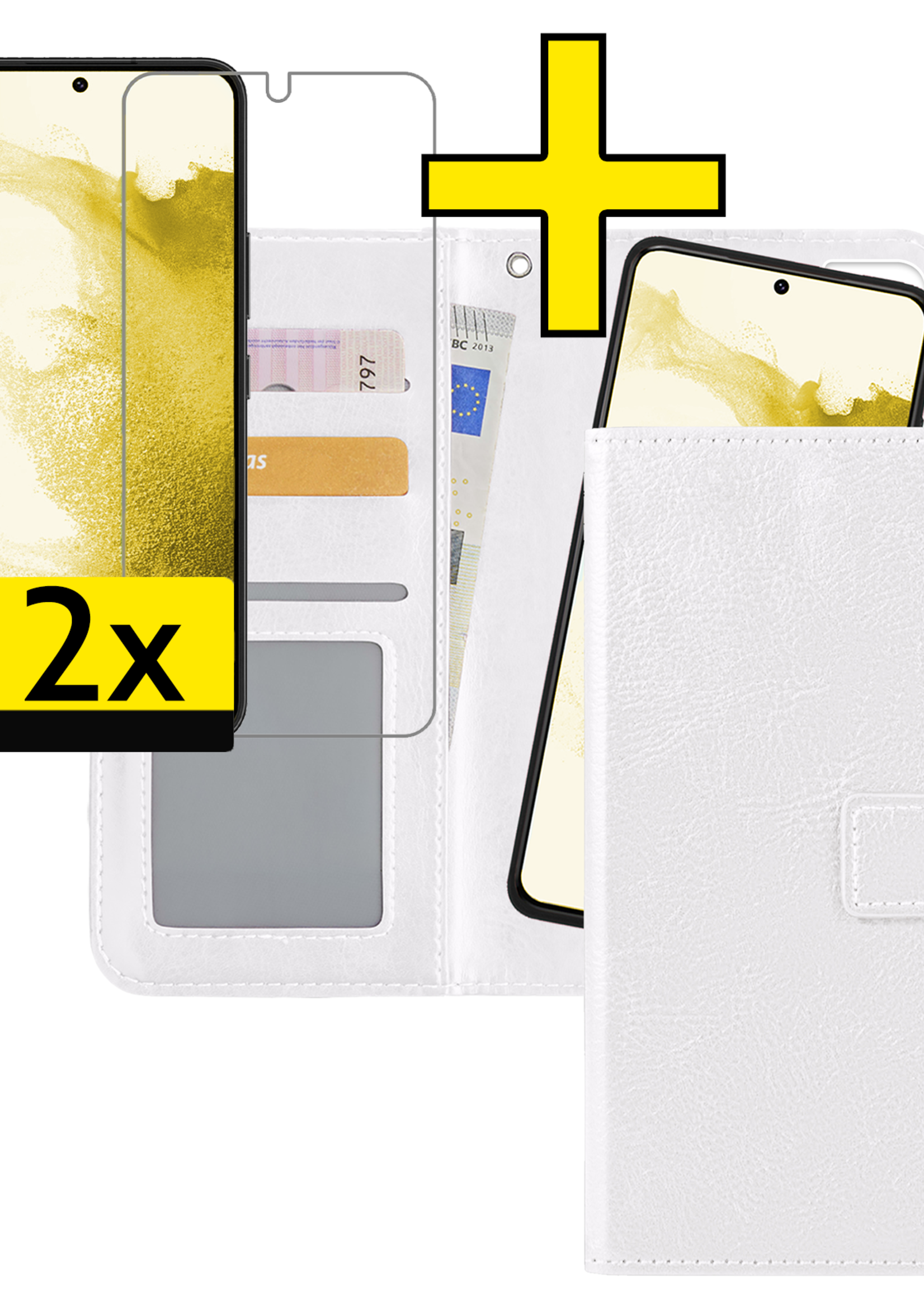 LUQ Hoesje Geschikt voor <model> Hoesje Case Uitneembare Bookcase 2-in-1 Hoes Met 2x Screenprotector - Hoes Geschikt voor <model2> Hoes Wallet Case Met Pasjeshouder Hoesje - <color>