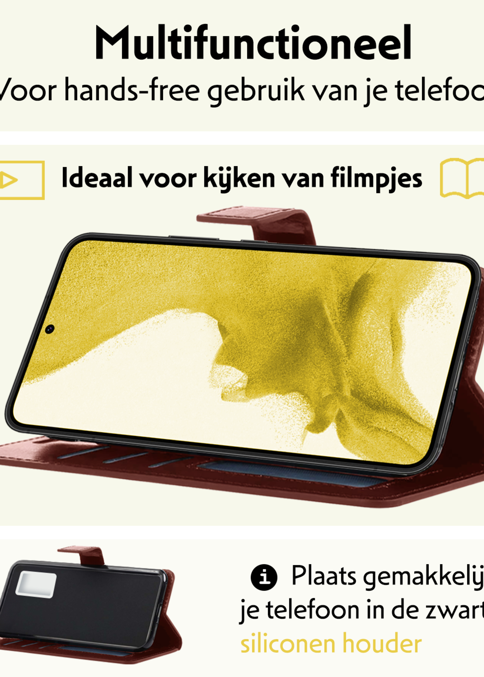 LUQ Hoesje Geschikt voor <model> Hoesje Case Uitneembare Bookcase 2-in-1 Hoes - Hoes Geschikt voor <model2> Hoes Wallet Case Met Pasjeshouder Hoesje - <color>