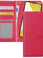 LUQ LUQ Samsung Galaxy S22 Plus Hoesje Bookcase Uitneembaar - Donkerroze