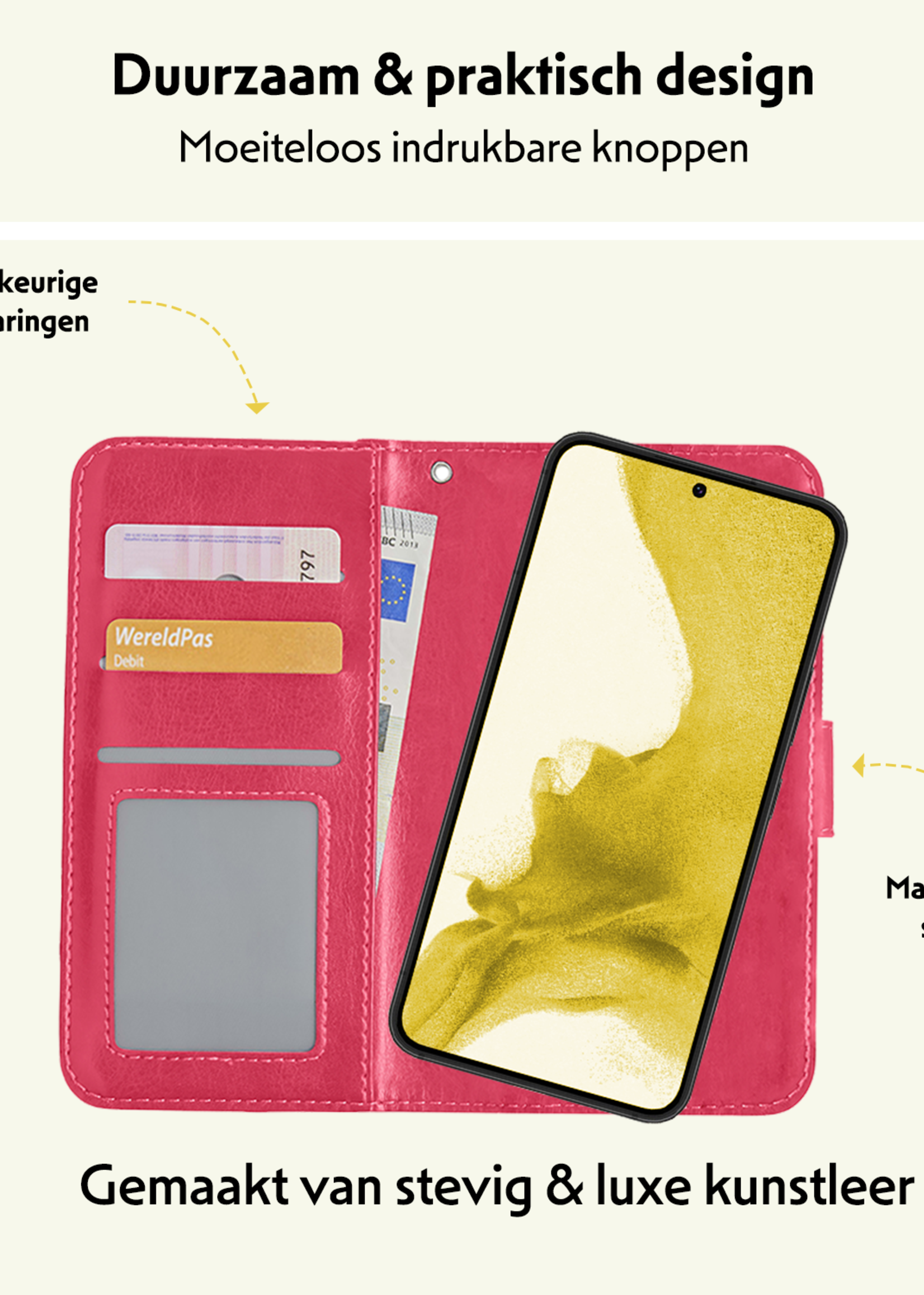 LUQ Hoesje Geschikt voor <model> Hoesje Case Uitneembare Bookcase 2-in-1 Hoes - Hoes Geschikt voor <model2> Hoes Wallet Case Met Pasjeshouder Hoesje - <color>