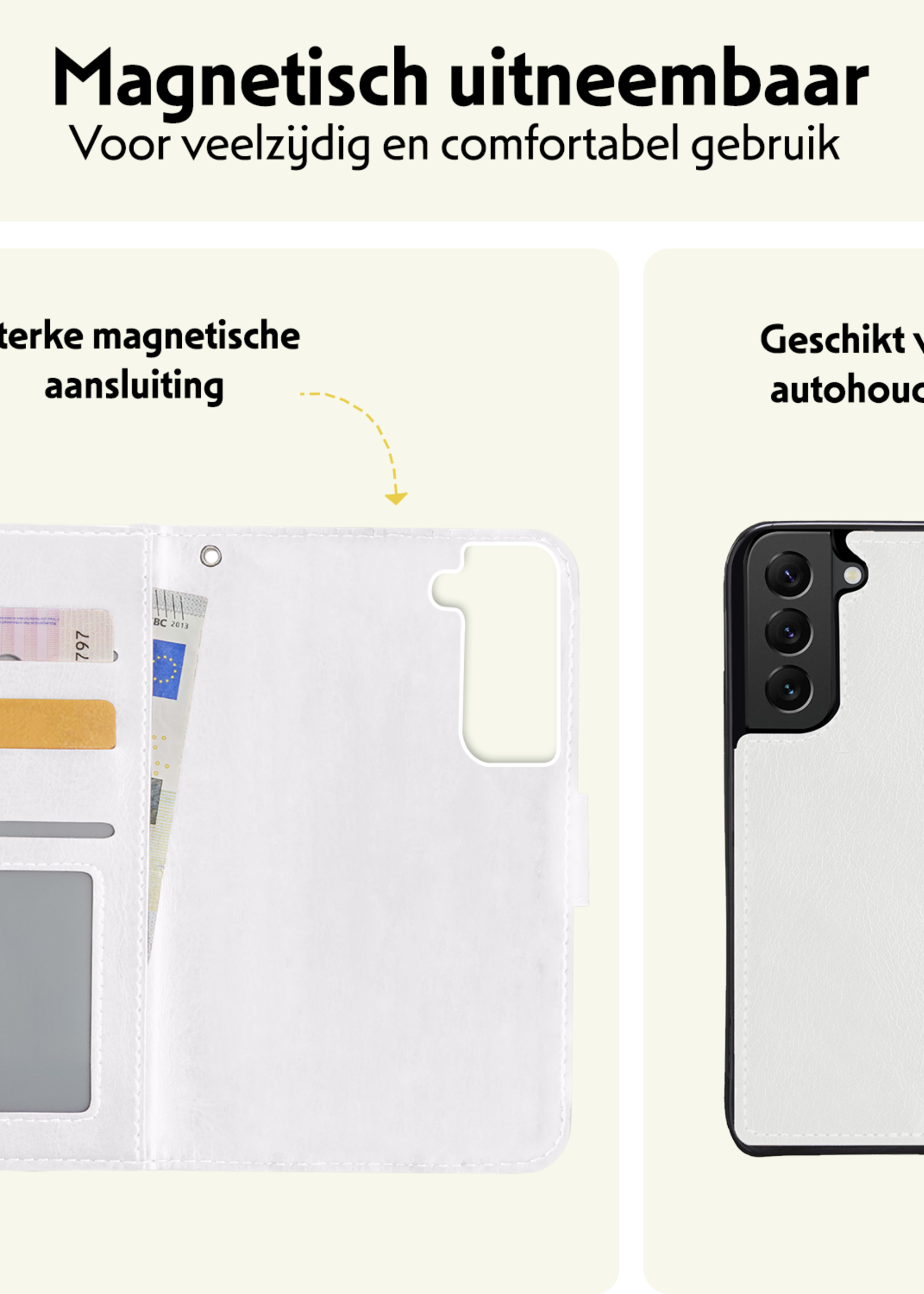 LUQ Hoesje Geschikt voor <model> Hoesje Case Uitneembare Bookcase 2-in-1 Hoes - Hoes Geschikt voor <model2> Hoes Wallet Case Met Pasjeshouder Hoesje - <color>