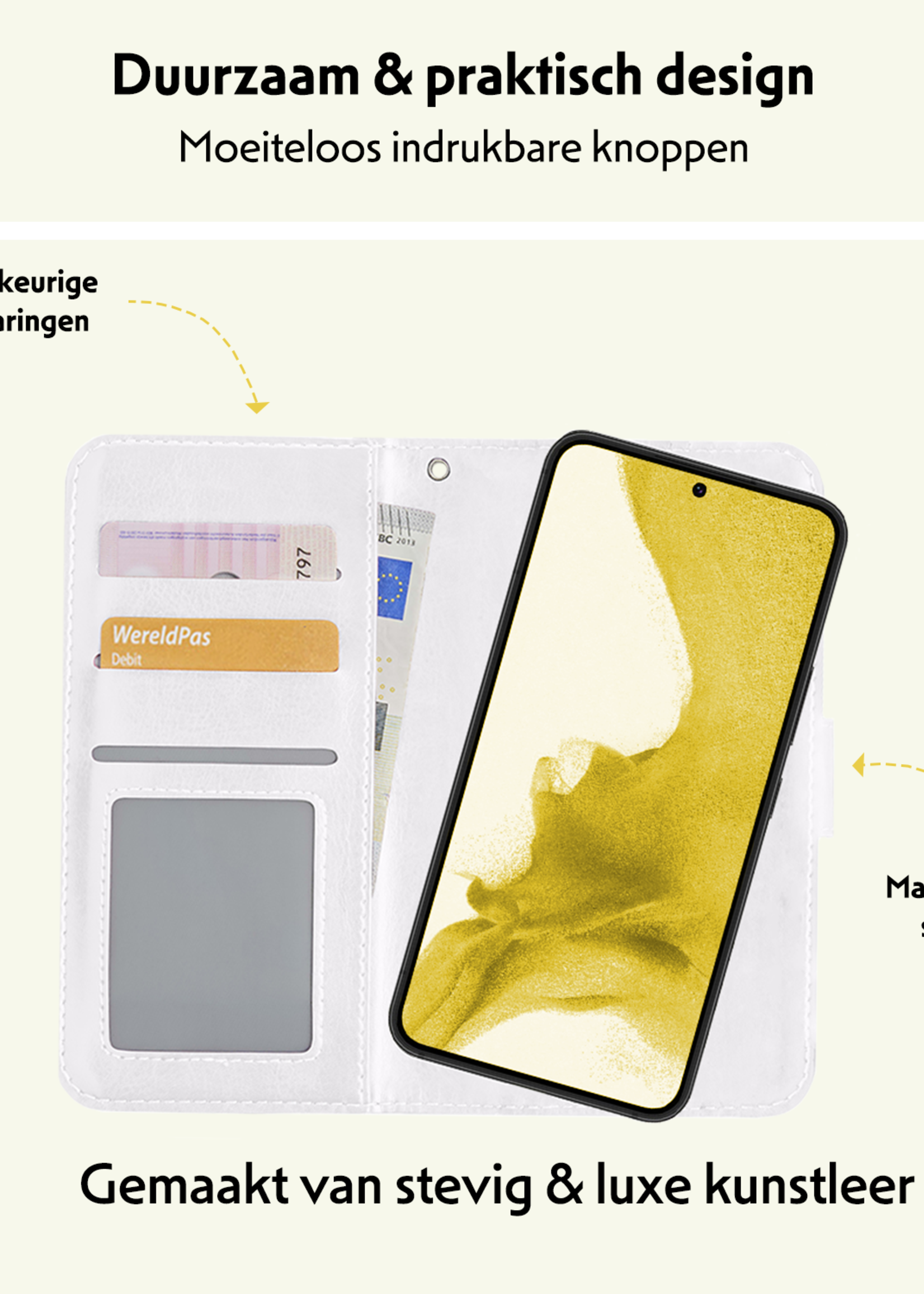 LUQ Hoesje Geschikt voor <model> Hoesje Case Uitneembare Bookcase 2-in-1 Hoes - Hoes Geschikt voor <model2> Hoes Wallet Case Met Pasjeshouder Hoesje - <color>