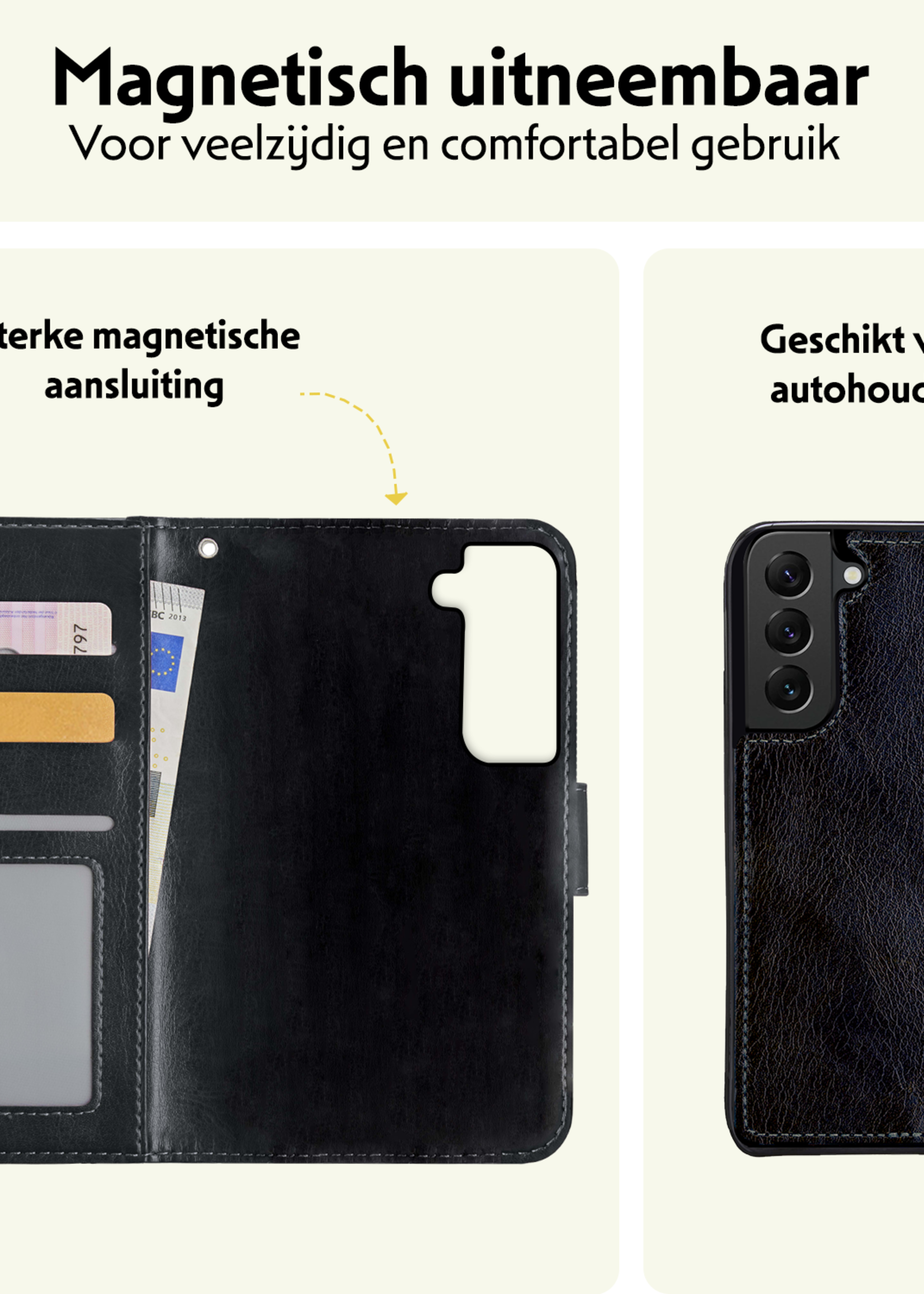 LUQ Hoesje Geschikt voor <model> Hoesje Case Uitneembare Bookcase 2-in-1 Hoes - Hoes Geschikt voor <model2> Hoes Wallet Case Met Pasjeshouder Hoesje - <color>