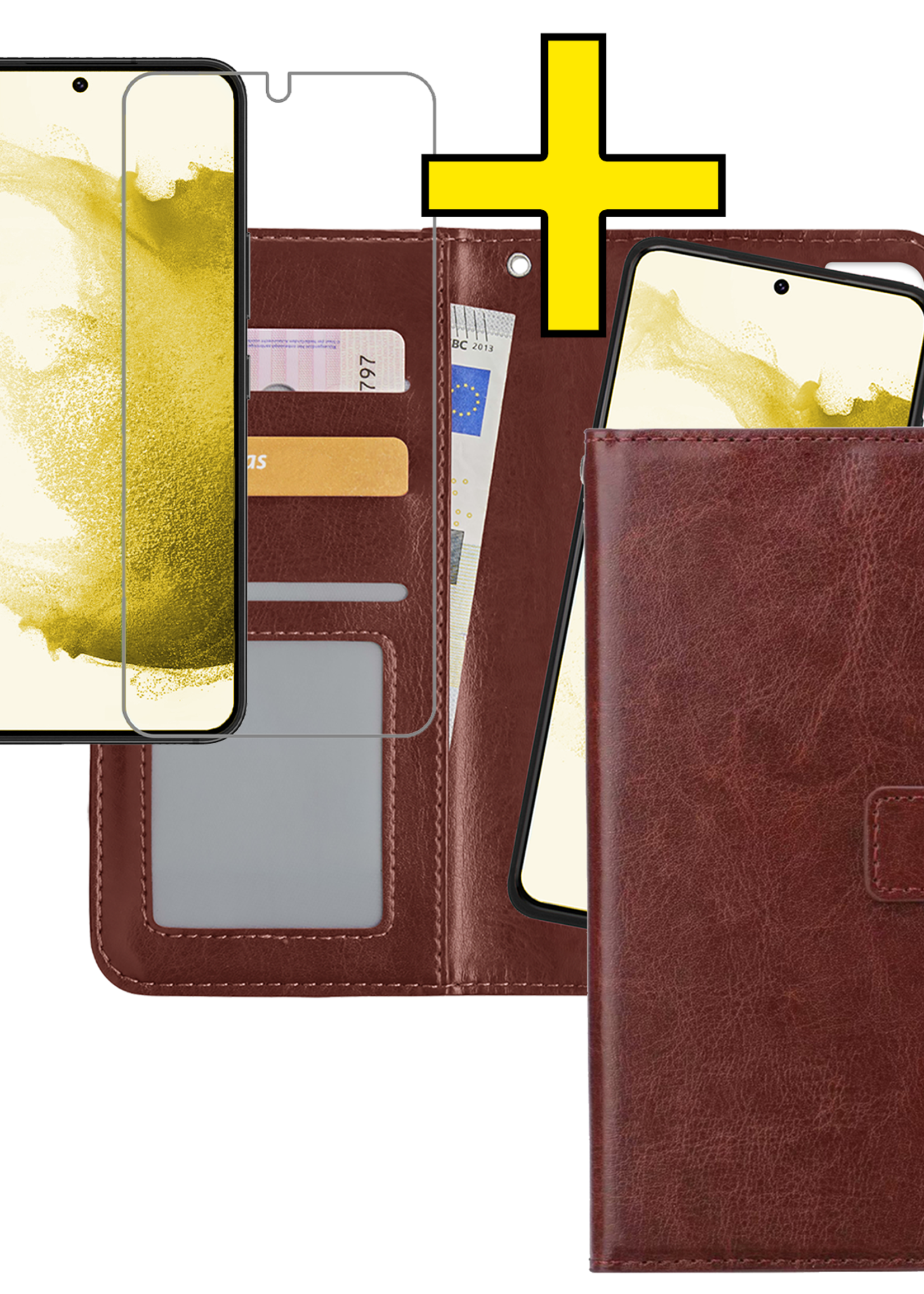LUQ Hoesje Geschikt voor <model> Hoesje Case Uitneembare Bookcase 2-in-1 Hoes Met Screenprotector - Hoes Geschikt voor <model2> Hoes Wallet Case Met Pasjeshouder Hoesje - <color>