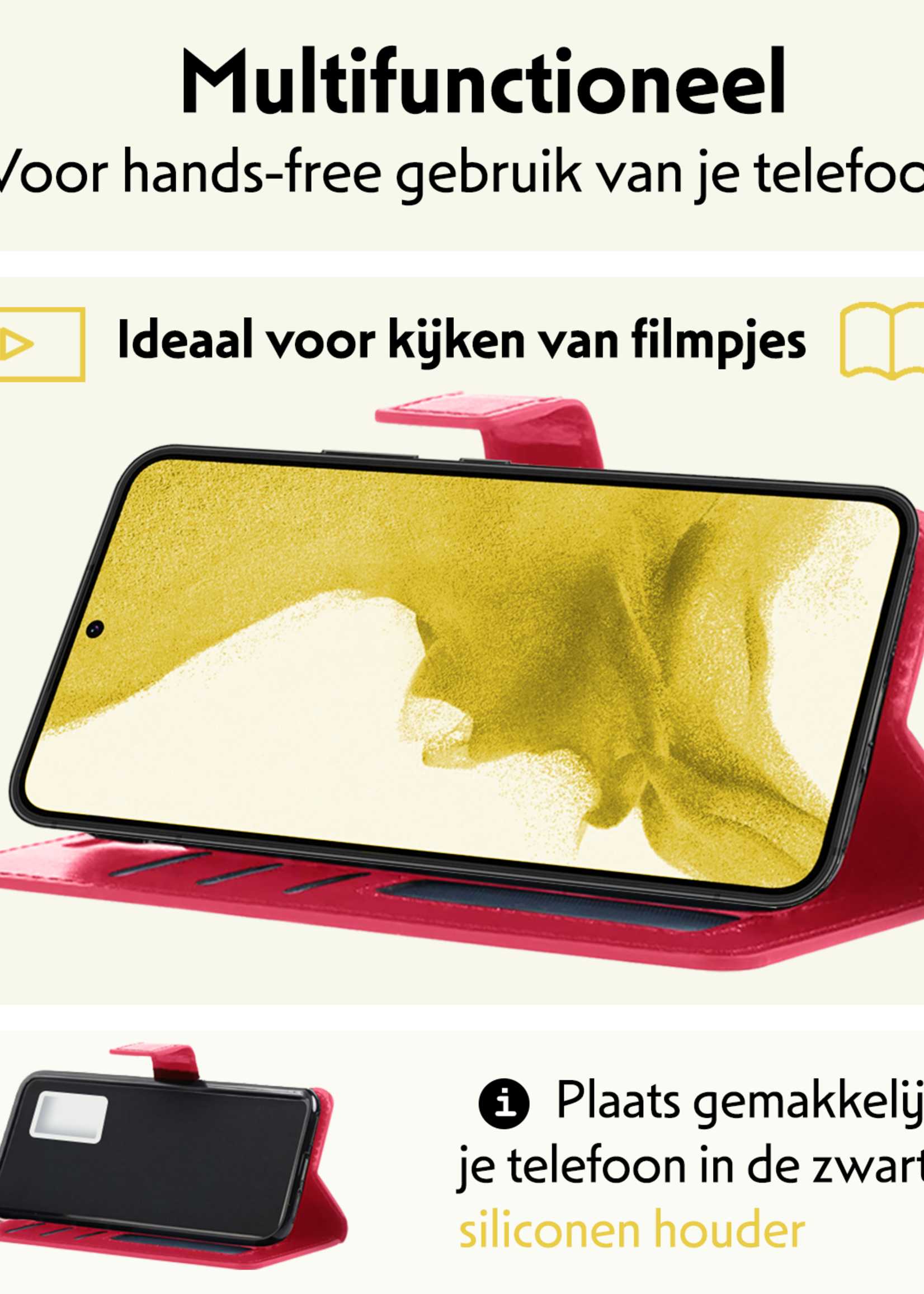 LUQ Hoesje Geschikt voor <model> Hoesje Case Uitneembare Bookcase 2-in-1 Hoes Met Screenprotector - Hoes Geschikt voor <model2> Hoes Wallet Case Met Pasjeshouder Hoesje - <color>