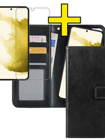 LUQ LUQ Samsung Galaxy S22 Plus Hoesje Bookcase Uitneembaar Met Screenprotector - Zwart