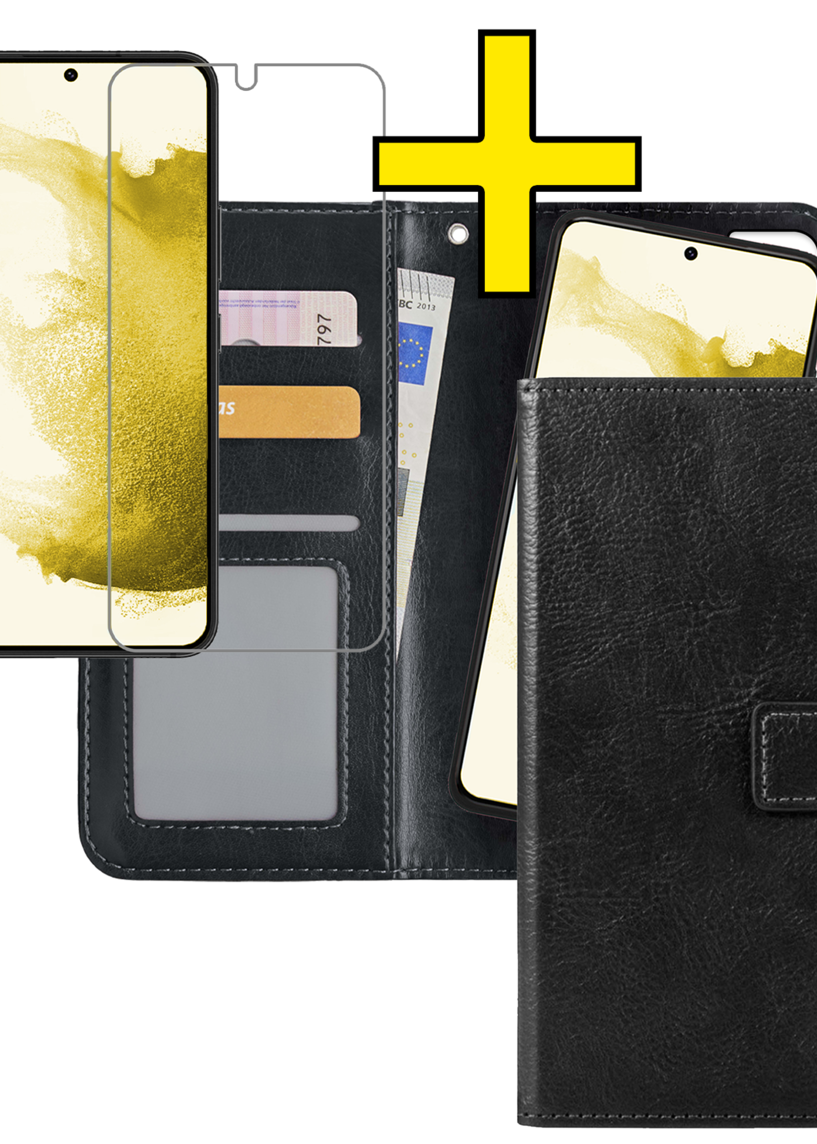 LUQ Hoesje Geschikt voor <model> Hoesje Case Uitneembare Bookcase 2-in-1 Hoes Met Screenprotector - Hoes Geschikt voor <model2> Hoes Wallet Case Met Pasjeshouder Hoesje - <color>