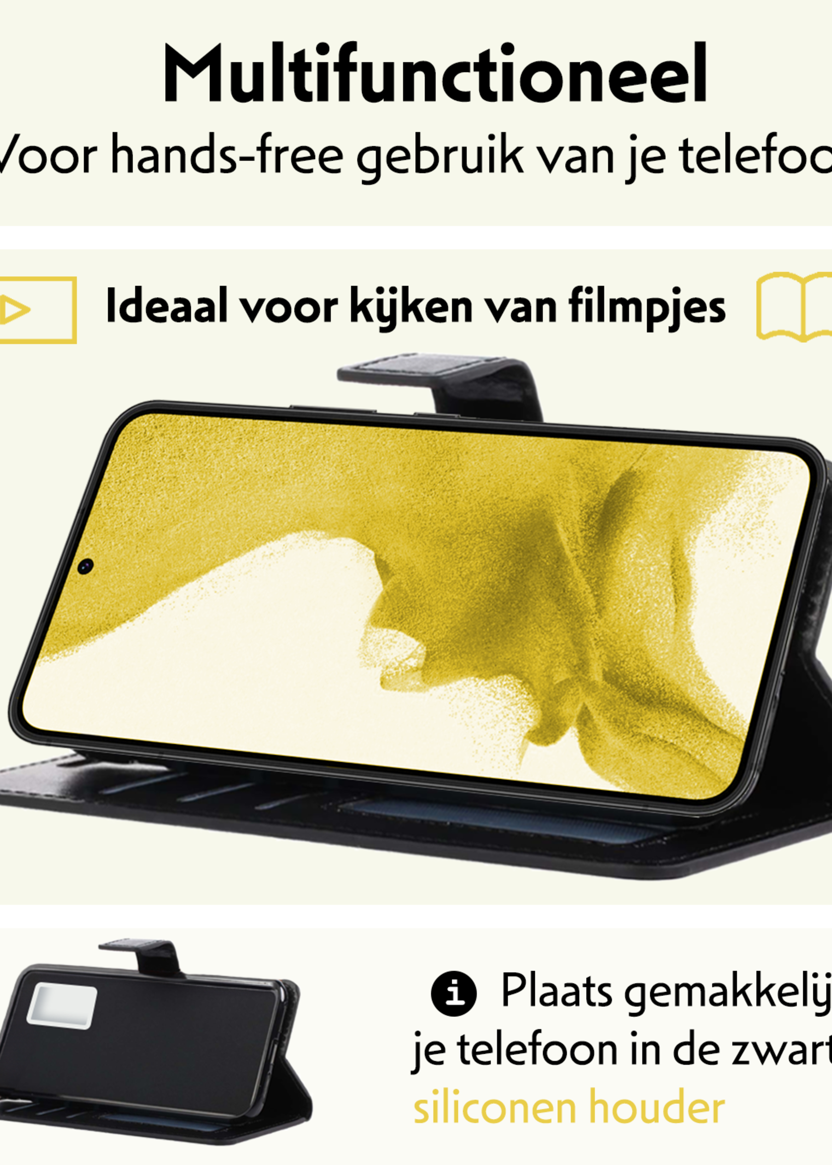 LUQ Hoesje Geschikt voor <model> Hoesje Case Uitneembare Bookcase 2-in-1 Hoes Met 2x Screenprotector - Hoes Geschikt voor <model2> Hoes Wallet Case Met Pasjeshouder Hoesje - <color>