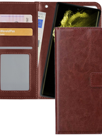 LUQ LUQ Samsung Galaxy S22 Ultra Hoesje Bookcase Uitneembaar - Bruin