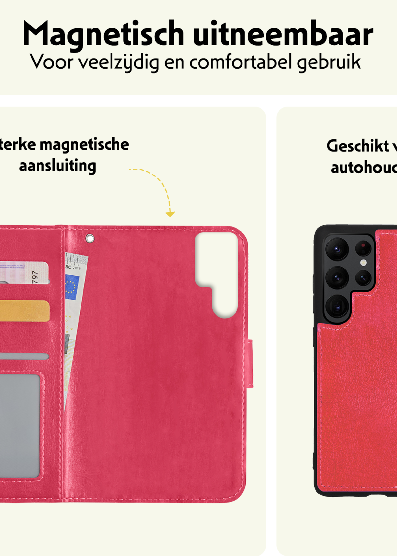 LUQ Hoesje Geschikt voor <model> Hoesje Case Uitneembare Bookcase 2-in-1 Hoes - Hoes Geschikt voor <model2> Hoes Wallet Case Met Pasjeshouder Hoesje - <color>