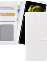 LUQ LUQ Samsung Galaxy S22 Ultra Hoesje Bookcase Uitneembaar - Wit