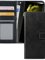 LUQ LUQ Samsung Galaxy S22 Ultra Hoesje Bookcase Uitneembaar - Zwart