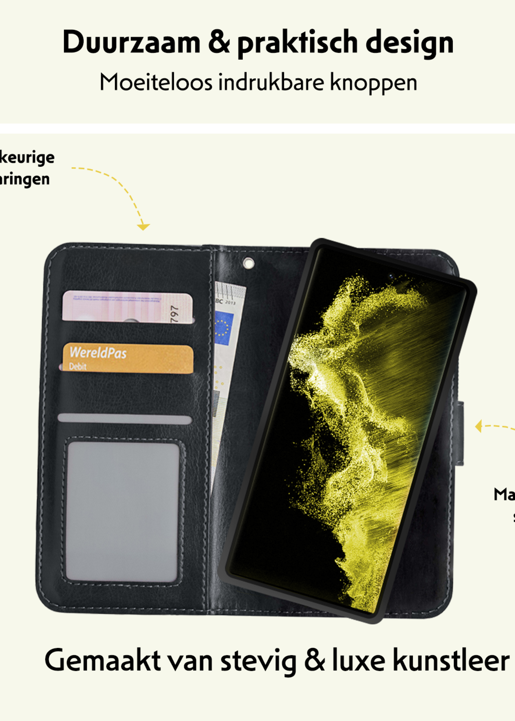 LUQ Hoesje Geschikt voor <model> Hoesje Case Uitneembare Bookcase 2-in-1 Hoes - Hoes Geschikt voor <model2> Hoes Wallet Case Met Pasjeshouder Hoesje - <color>