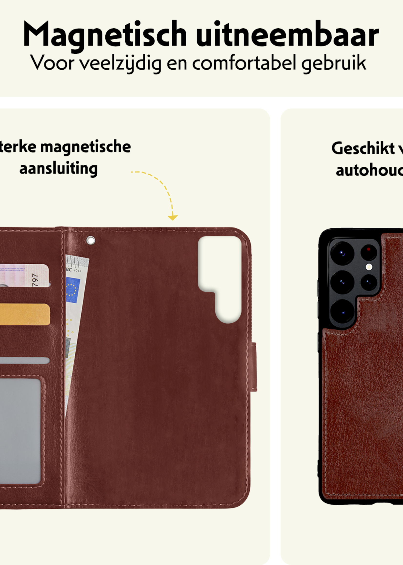 LUQ Hoesje Geschikt voor <model> Hoesje Case Uitneembare Bookcase 2-in-1 Hoes Met Screenprotector - Hoes Geschikt voor <model2> Hoes Wallet Case Met Pasjeshouder Hoesje - <color>