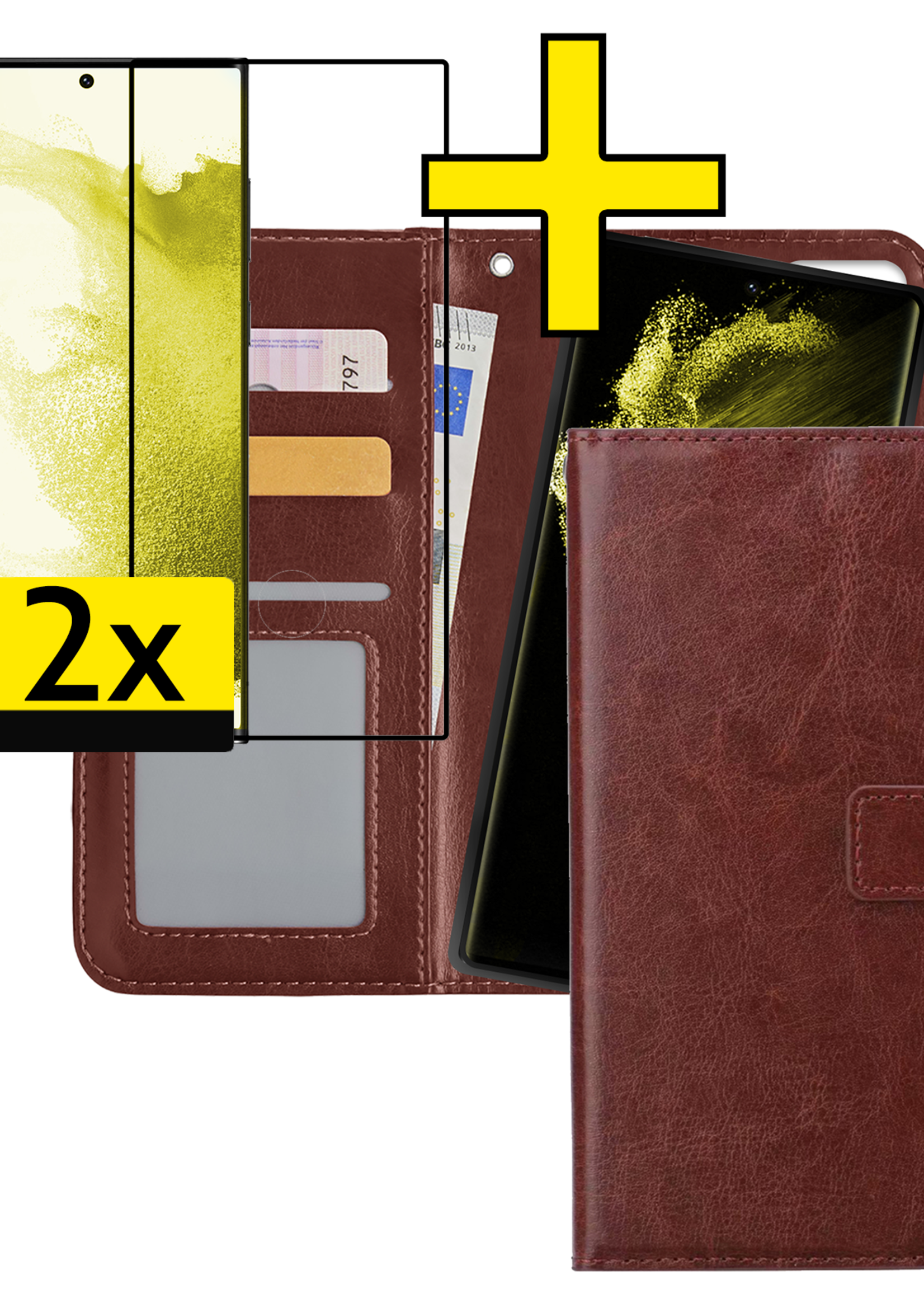 LUQ Hoesje Geschikt voor <model> Hoesje Case Uitneembare Bookcase 2-in-1 Hoes Met 2x Screenprotector - Hoes Geschikt voor <model2> Hoes Wallet Case Met Pasjeshouder Hoesje - <color>
