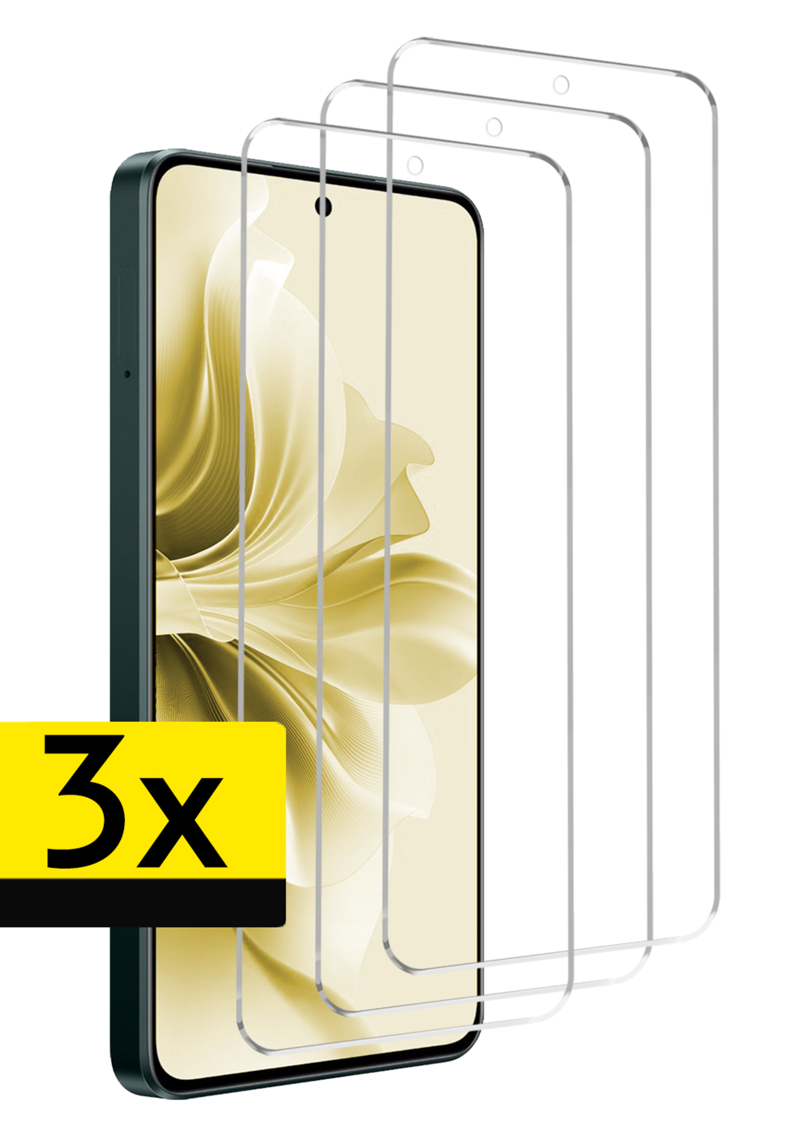 LUQ Screenprotector Geschikt voor Oppo Reno11 F Screenprotector Glas Gehard Tempered Glass - Screenprotector Geschikt voor Oppo Reno11 F Screen Protector Screen Cover - 3 PACK