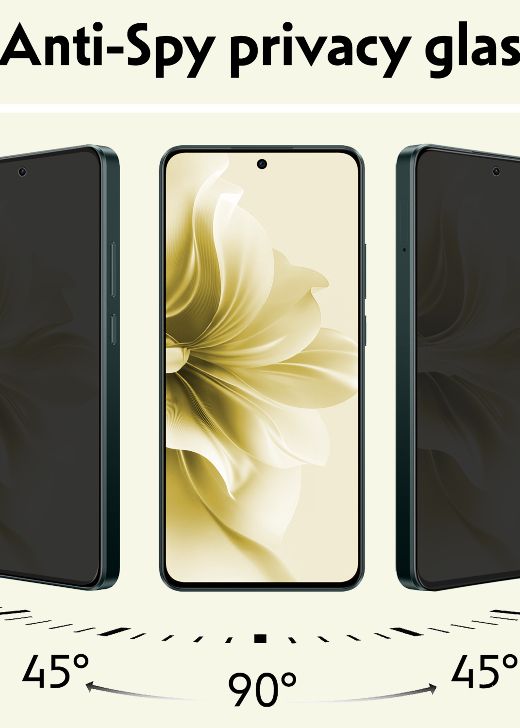 LUQ Screenprotector Geschikt voor Oppo Reno11 F Screenprotector Privacy Glas Gehard Full Cover - Screenprotector Geschikt voor Oppo Reno11 F Screenprotector Privacy Tempered Glass