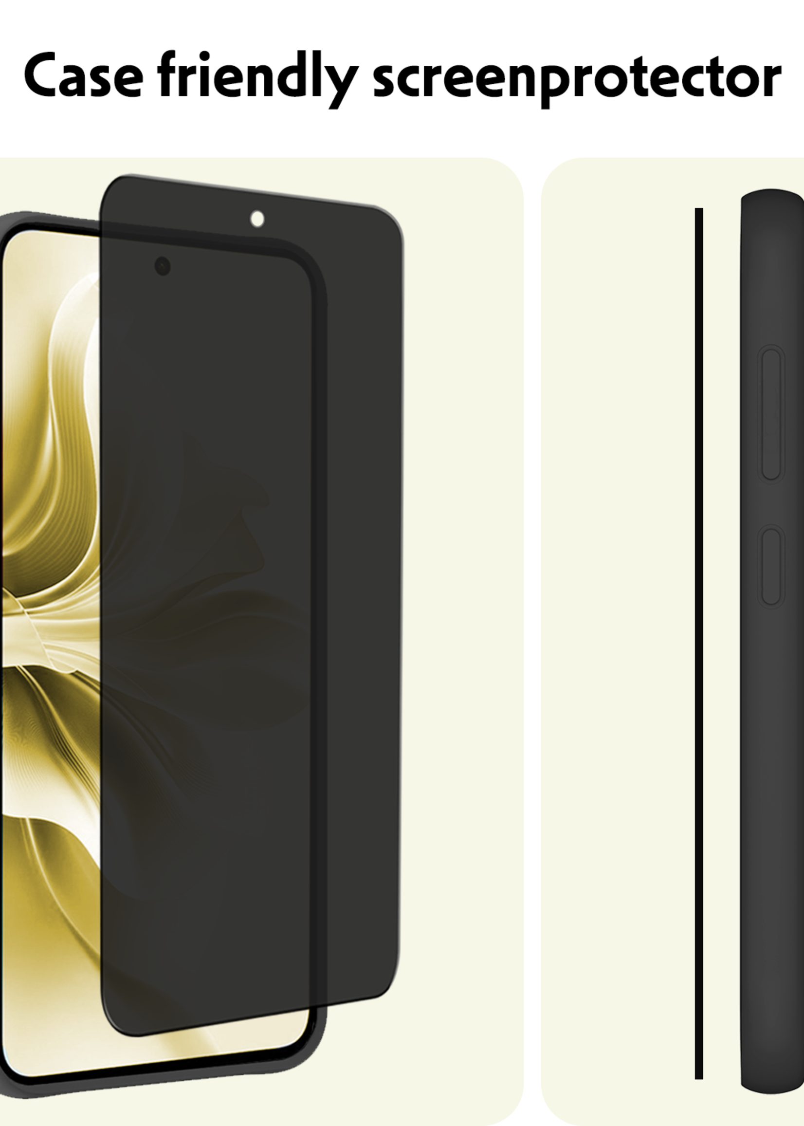 LUQ Screenprotector Geschikt voor Oppo Reno11 F Screenprotector Privacy Glas Gehard Full Cover - Screenprotector Geschikt voor Oppo Reno11 F Screenprotector Privacy Tempered Glass - 3 PACK