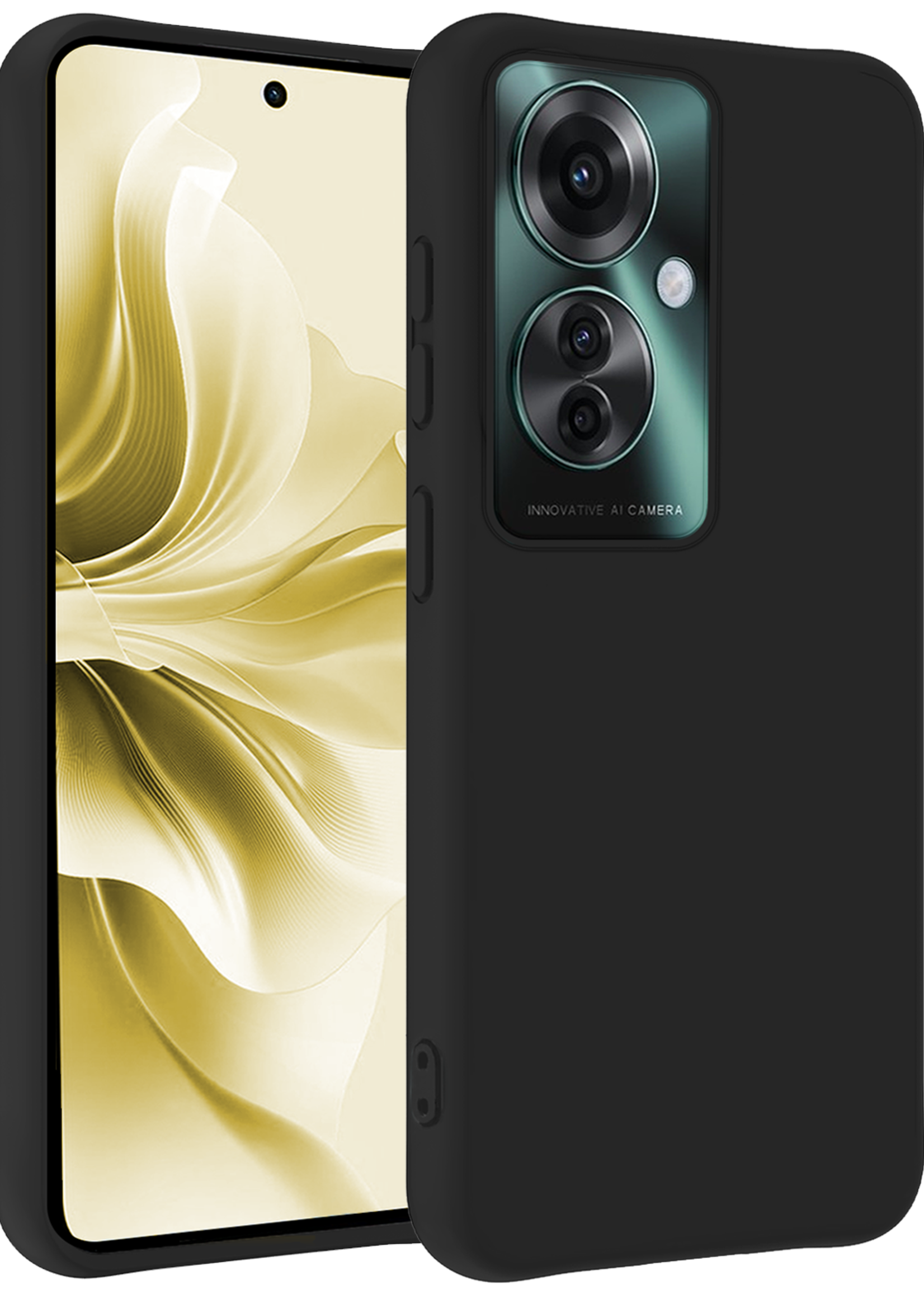 LUQ Hoesje Geschikt voor Oppo Reno11 F Hoesje Siliconen Case Hoes - Hoes Geschikt voor Oppo Reno11 F Hoes Cover Case - Zwart