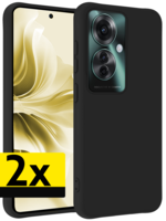 LUQ LUQ Oppo Reno11 F Hoesje Siliconen - Zwart - 2 PACK