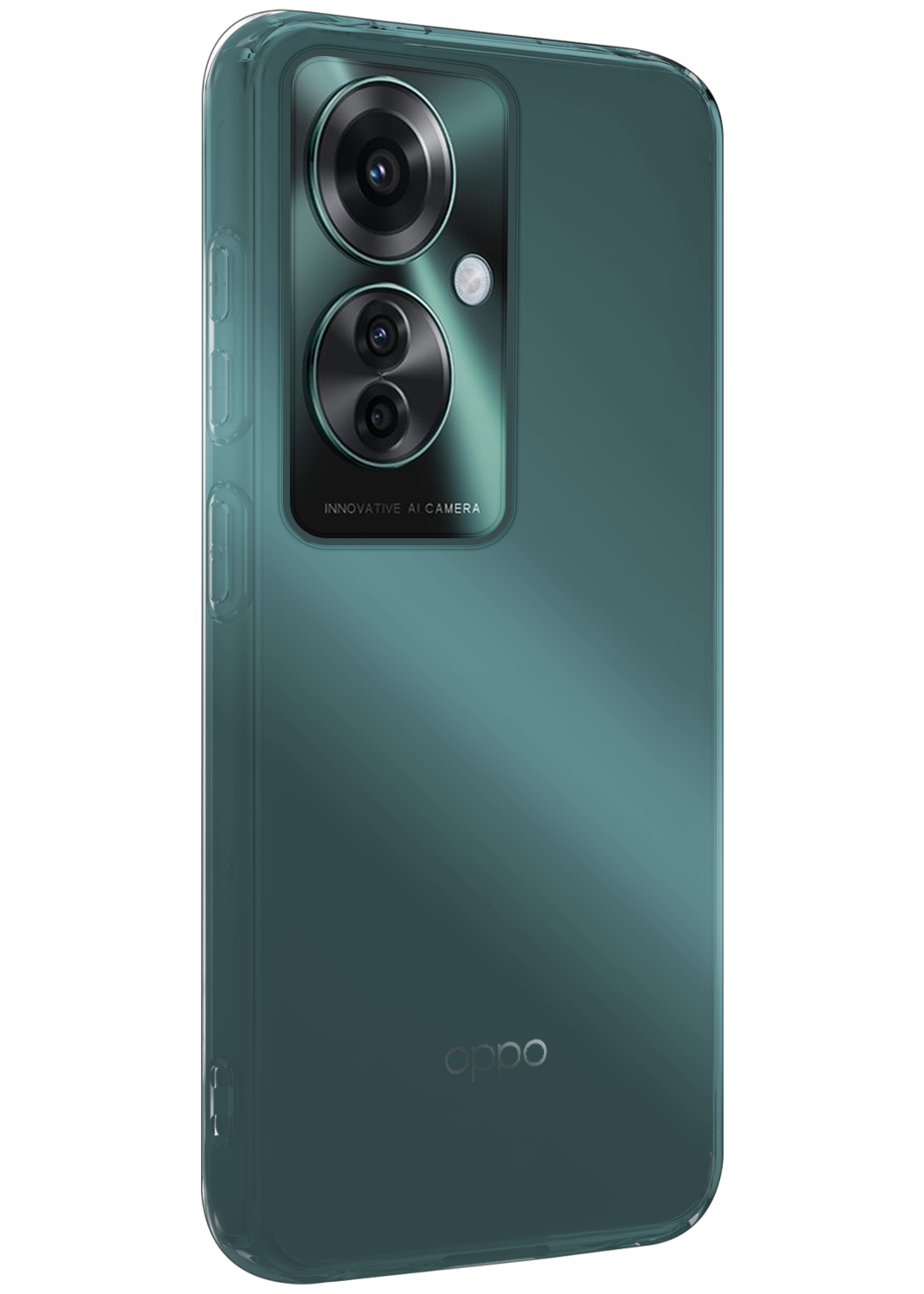 LUQ Hoesje Geschikt voor Oppo Reno11 F Hoesje Siliconen Case Hoes Met 2x Screenprotector - Hoes Geschikt voor Oppo Reno11 F Hoes Cover Case - Transparant