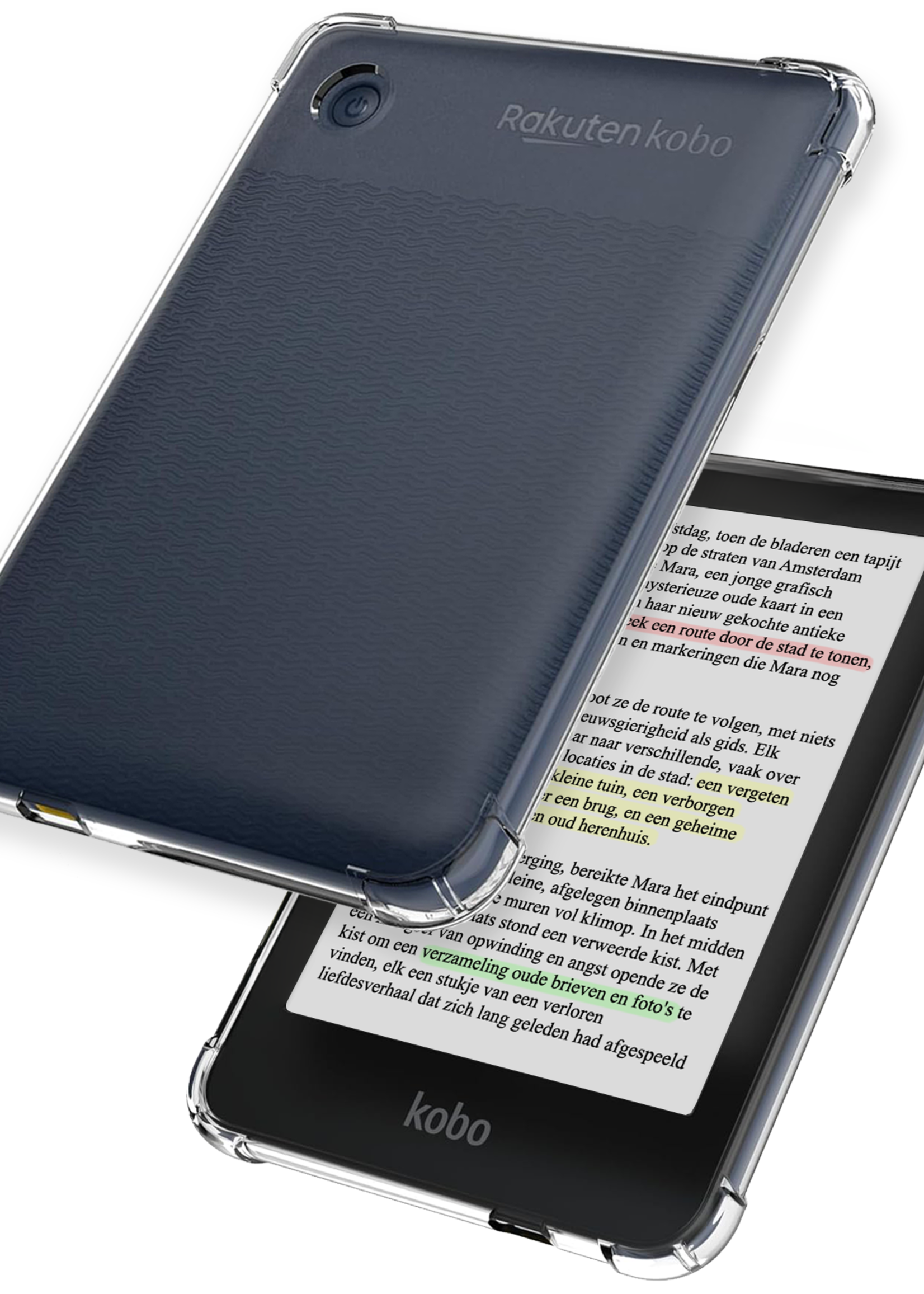 LUQ Hoes Geschikt voor Kobo Clara Colour Hoesje Siliconen Case Hoes Siliconen Back Cover - Transparant