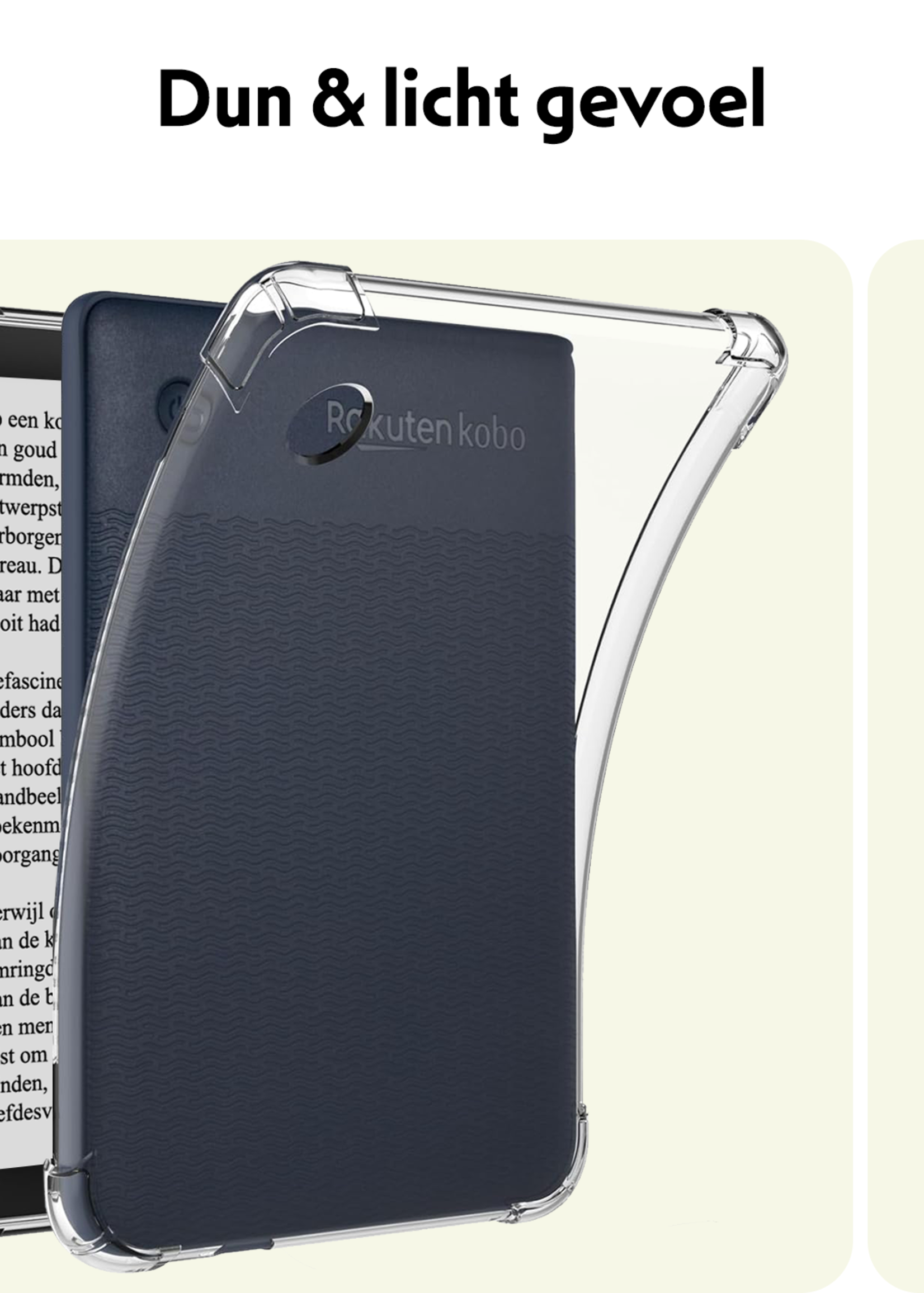 LUQ Hoes Geschikt voor Kobo Clara BW Hoesje Siliconen Case Hoes Siliconen Back Cover Met Screenprotector - Transparant