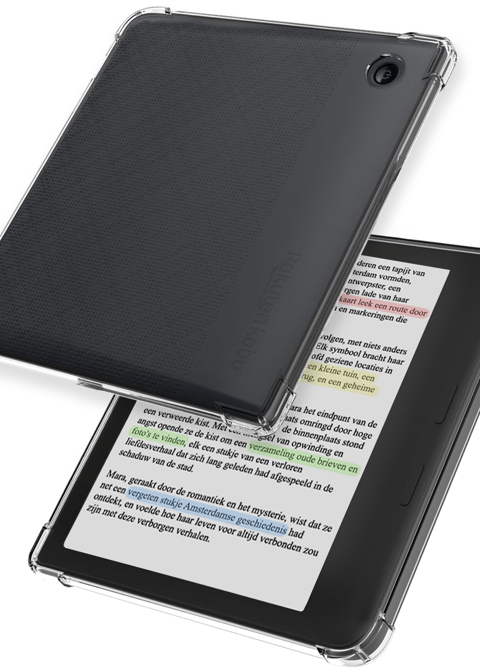 LUQ Hoes Geschikt voor Kobo Libra Colour Hoesje Siliconen Case Hoes Siliconen Back Cover - Transparant