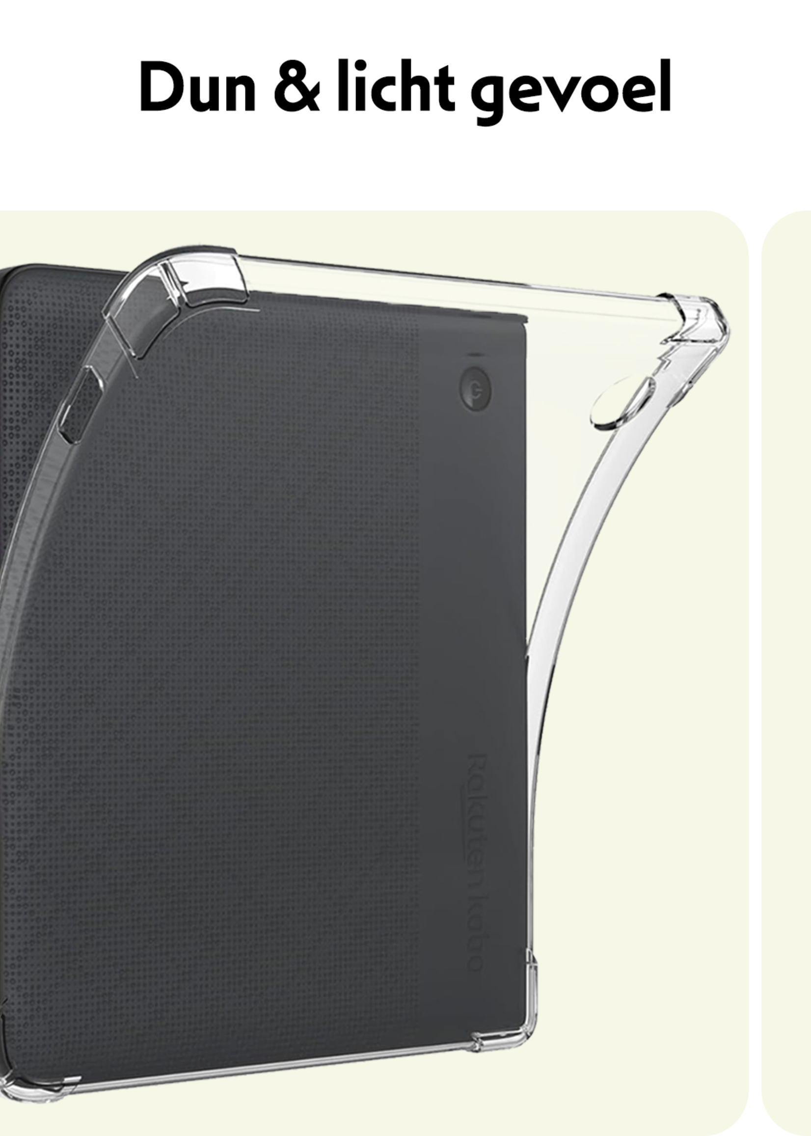 LUQ Hoes Geschikt voor Kobo Libra Colour Hoesje Siliconen Case Hoes Siliconen Back Cover - Transparant