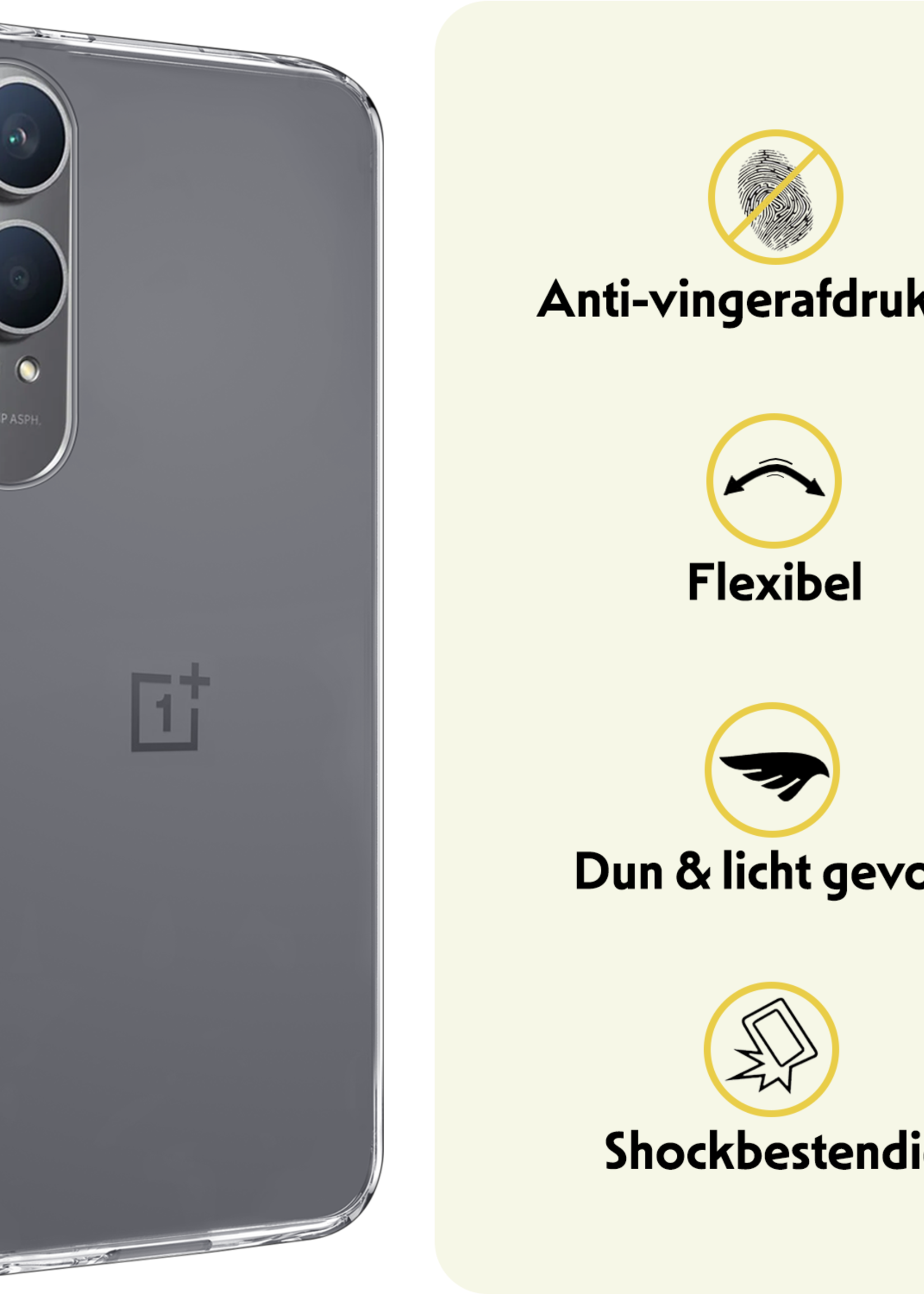 LUQ Hoesje Geschikt voor OnePlus Nord CE4 Lite Hoesje Siliconen Case Hoes Met Screenprotector - Hoes Geschikt voor OnePlus Nord CE4 Lite Hoes Cover Case - Transparant