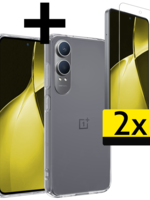LUQ LUQ OnePlus Nord CE4 Lite Hoesje Siliconen Met 2x Screenprotector - Transparant