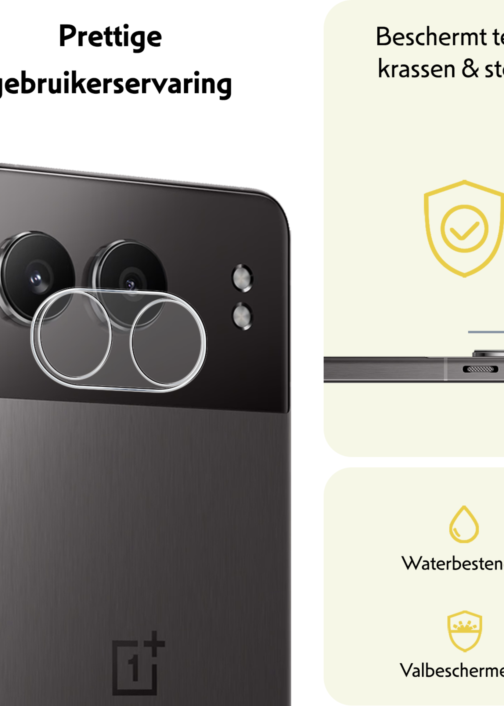 LUQ Screenprotector Geschikt voor OnePlus Nord 4 Camera Lens Screenprotector Glas - Screenprotector Geschikt voor OnePlus Nord 4 Screenprotector Camera Protector Gehard Glas - 3 PACK