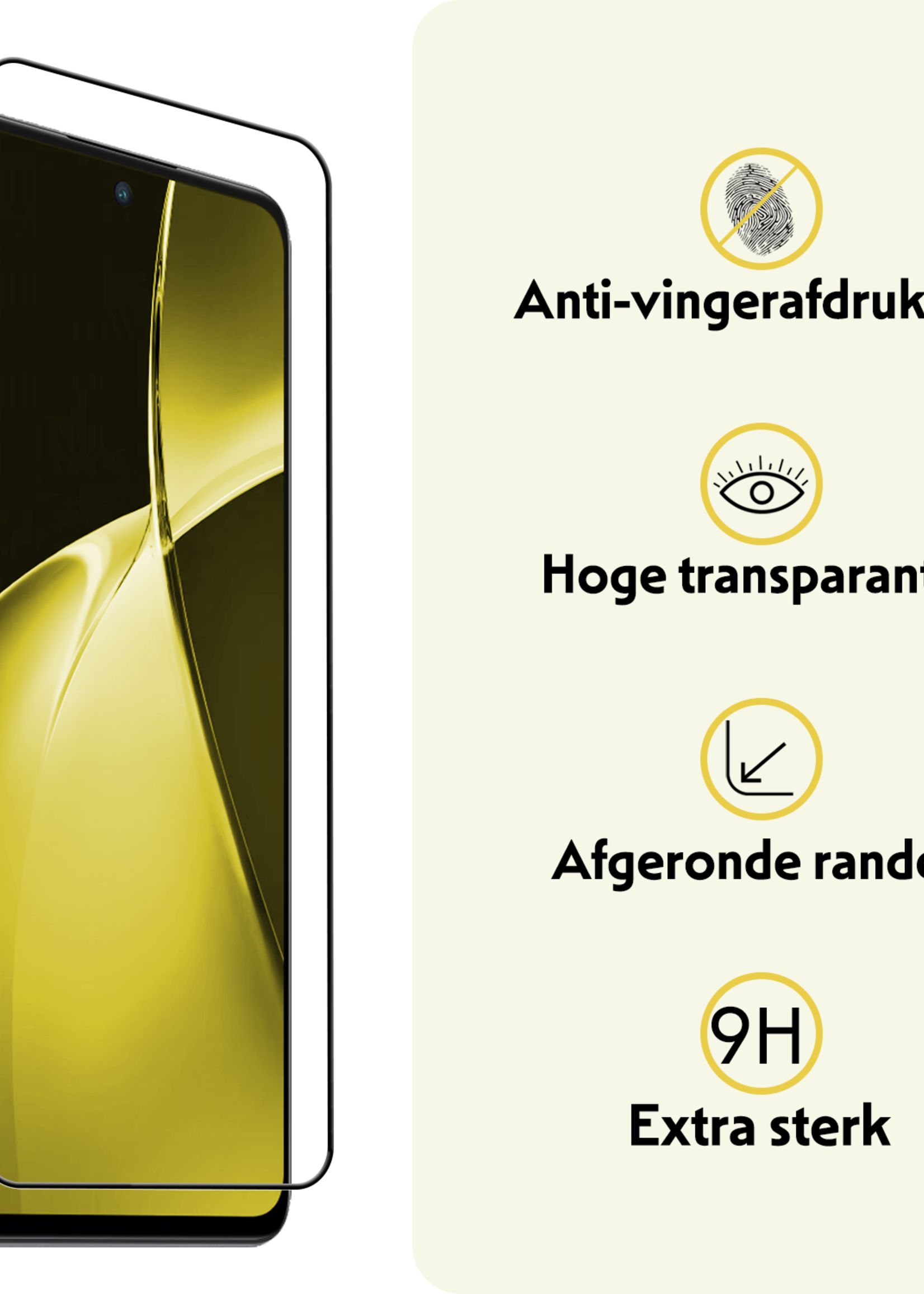 LUQ Screenprotector Geschikt voor OnePlus Nord CE4 Lite Screenprotector Glas Gehard Tempered Glass Full Cover - Screenprotector Geschikt voor OnePlus Nord CE4 Lite Screen Protector Screen Cover - 3 PACK