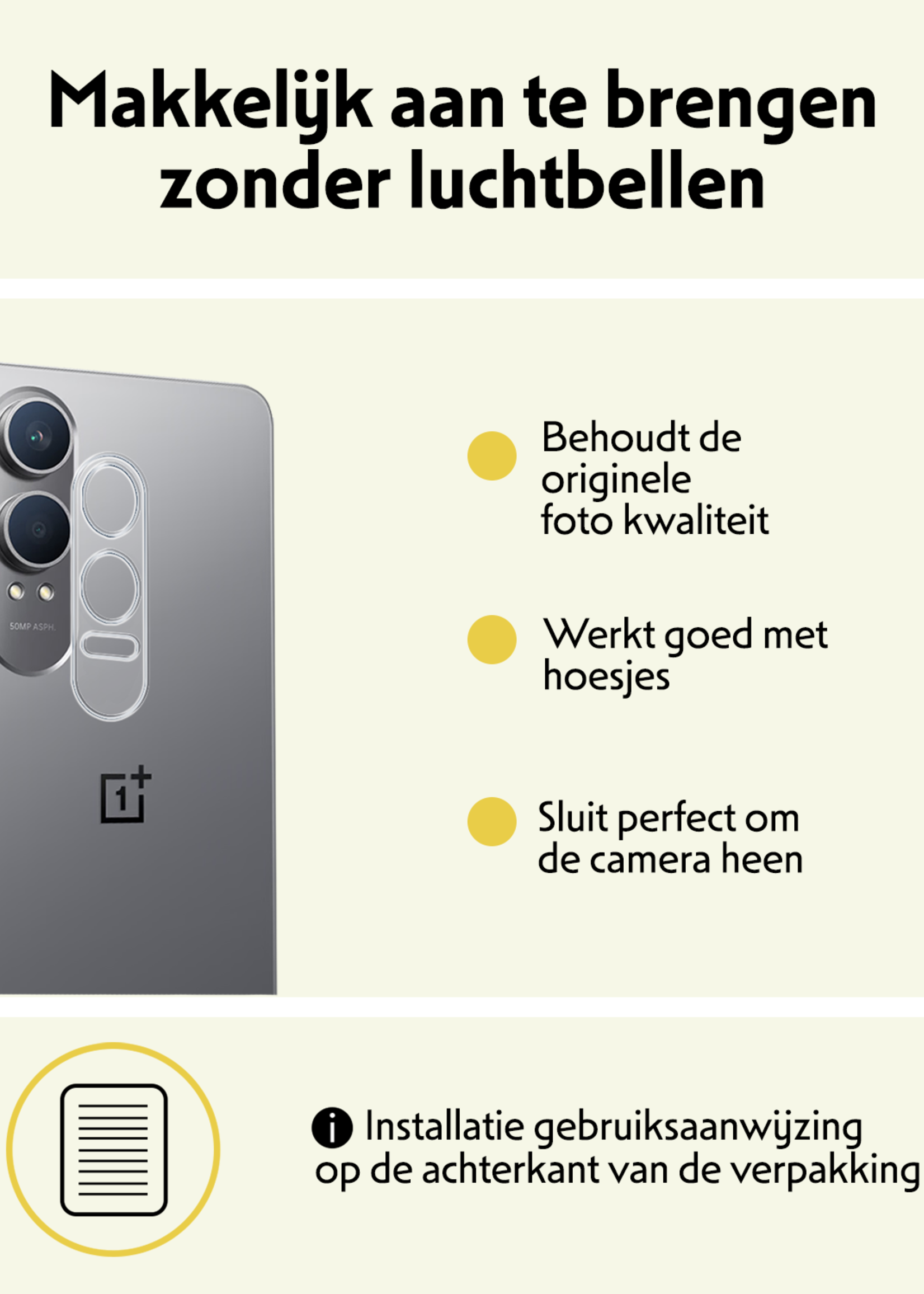 LUQ Screenprotector Geschikt voor OnePlus Nord CE4 Lite Camera Lens Screenprotector Glas - Screenprotector Geschikt voor OnePlus Nord CE4 Lite Screenprotector Camera Protector Gehard Glas - 3 PACK