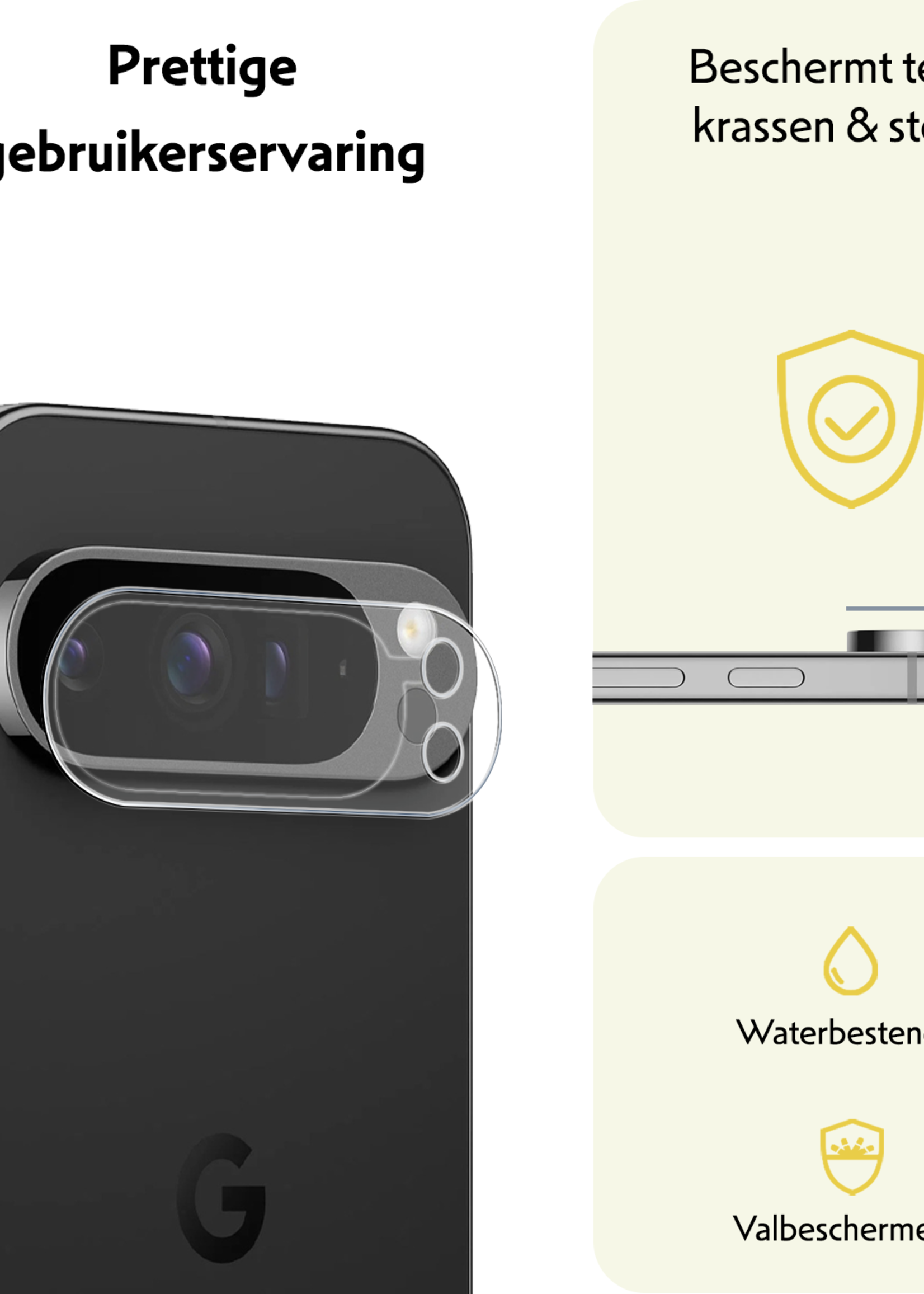 LUQ Screenprotector Geschikt voor Google Pixel 9 Pro Camera Lens Screenprotector Glas - Screenprotector Geschikt voor Google Pixel 9 Pro Screenprotector Camera Protector Gehard Glas - 3 PACK